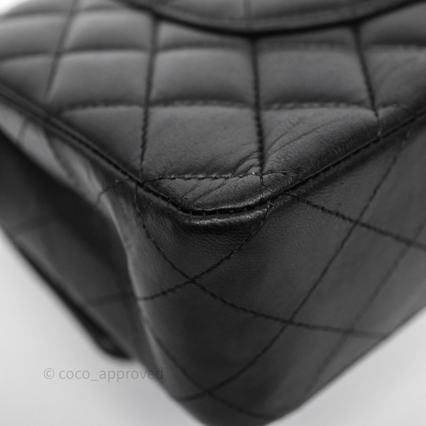 Chanel Classic M/L Medium Flap Quilted Black Lambskin Gold Hardware