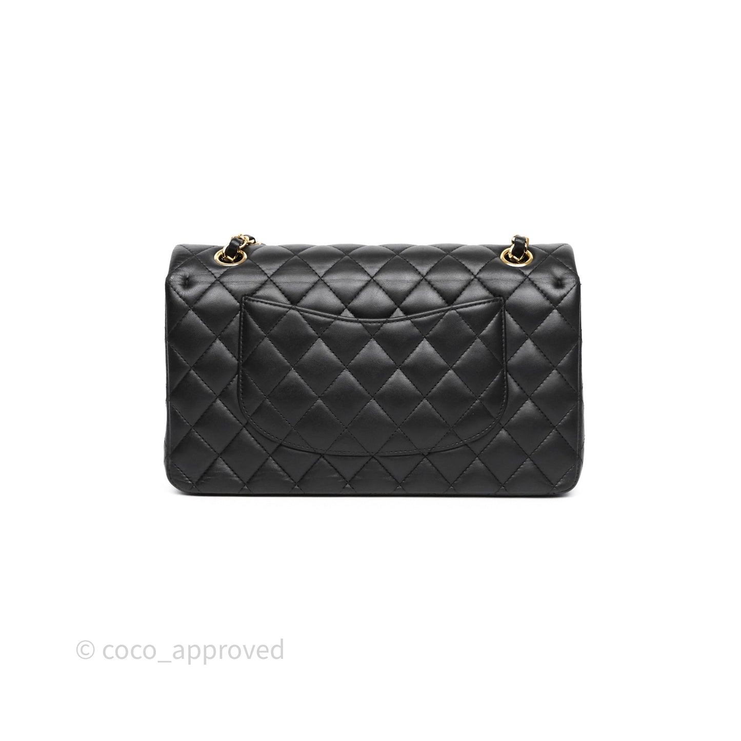 Chanel Classic M/L Medium Flap Quilted Black Lambskin Gold Hardware