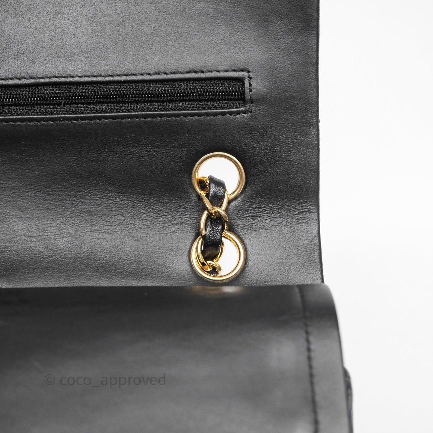 Chanel Classic M/L Medium Flap Quilted Black Lambskin Gold Hardware