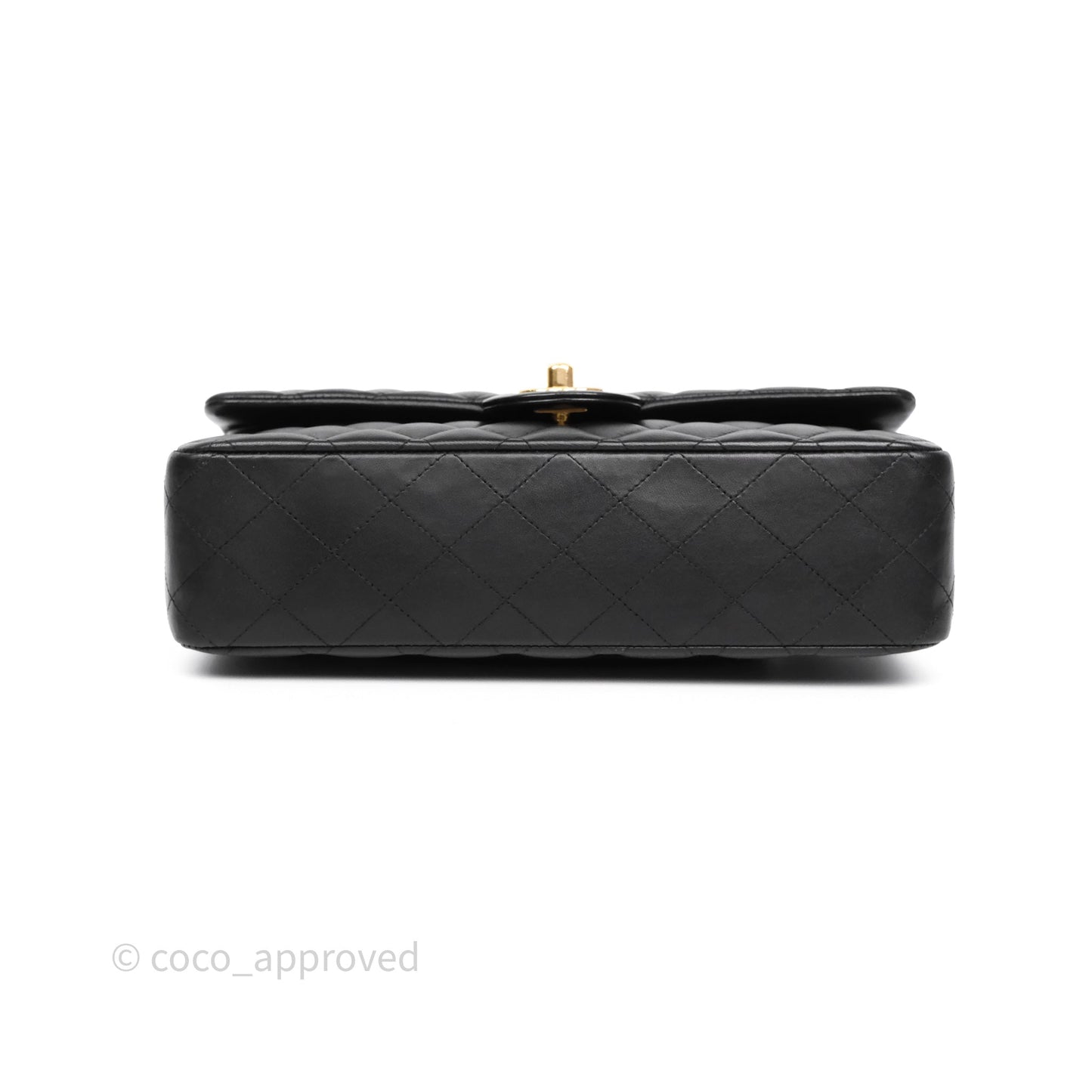 Chanel Classic M/L Medium Flap Quilted Black Lambskin Gold Hardware