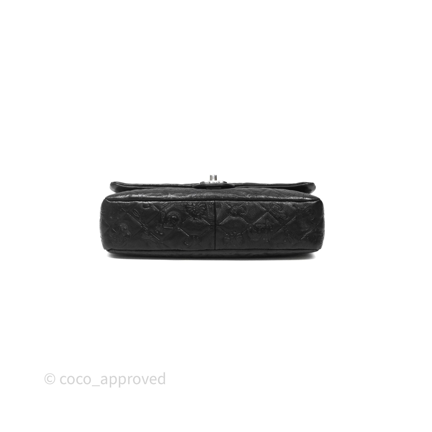 Chanel Small Embroidered Flap Bag Black Silver Hardware