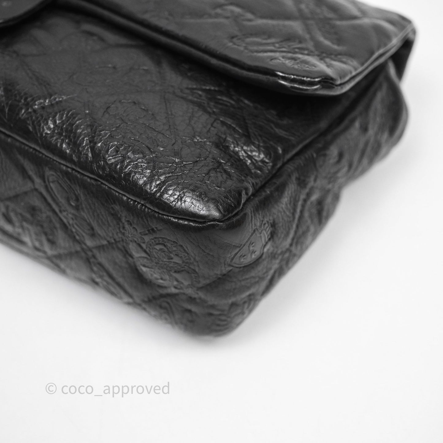Chanel Small Embroidered Flap Bag Black Silver Hardware