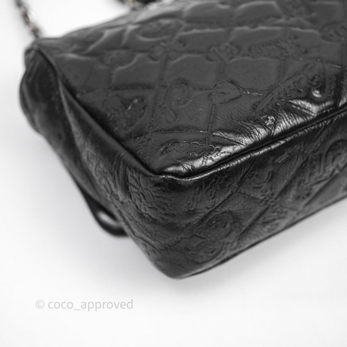 Chanel Small Embroidered Flap Bag Black Silver Hardware