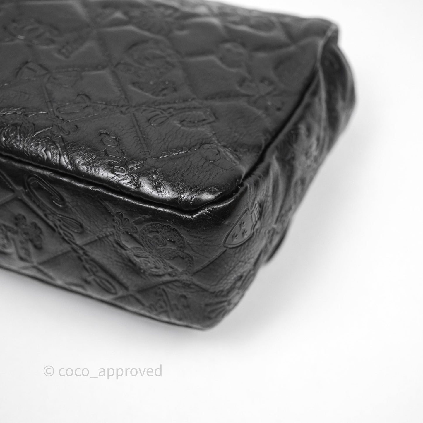 Chanel Small Embroidered Flap Bag Black Silver Hardware