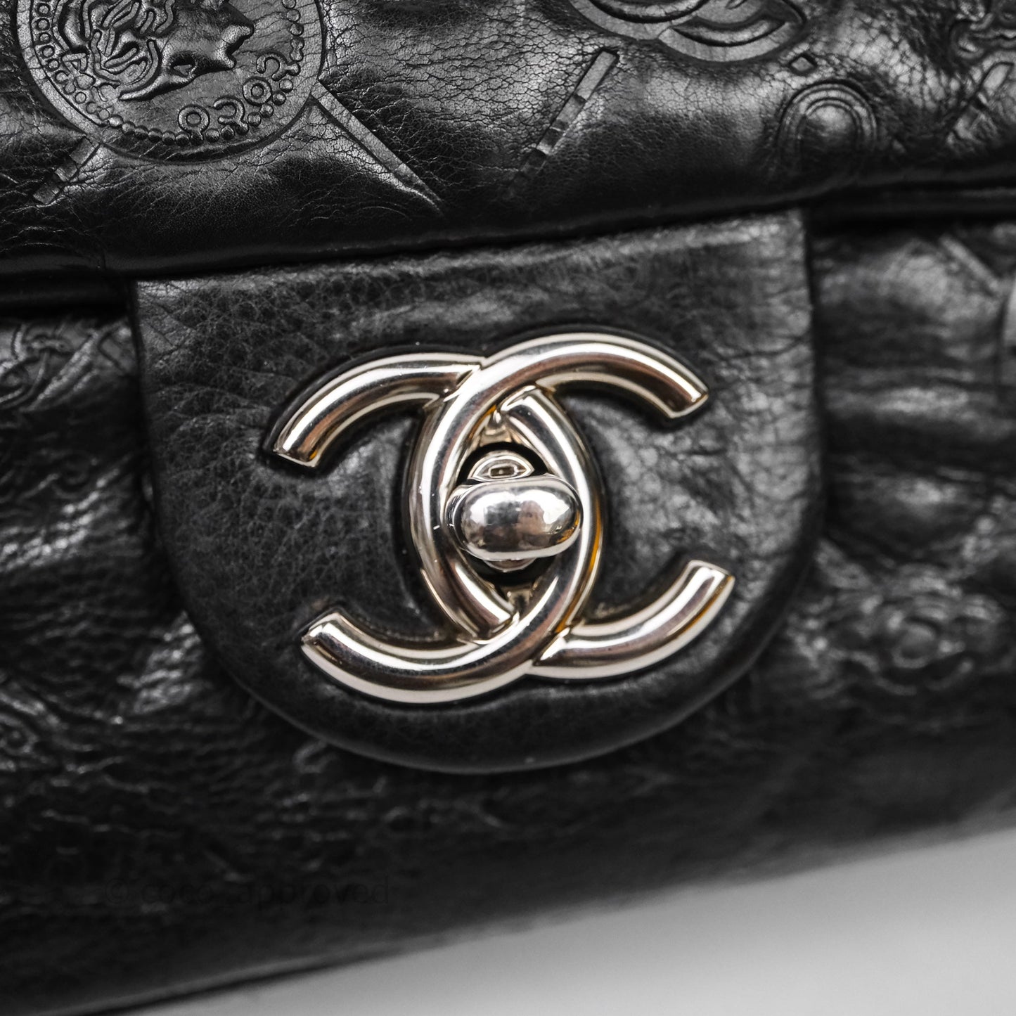 Chanel Small Embroidered Flap Bag Black Silver Hardware