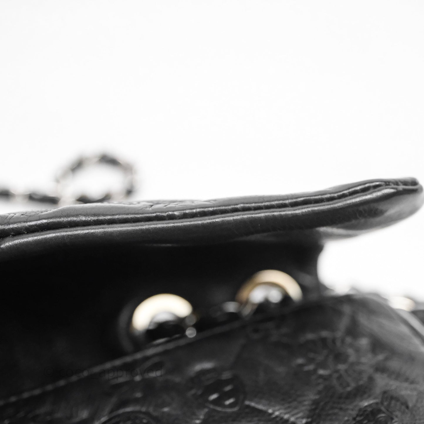 Chanel Small Embroidered Flap Bag Black Silver Hardware