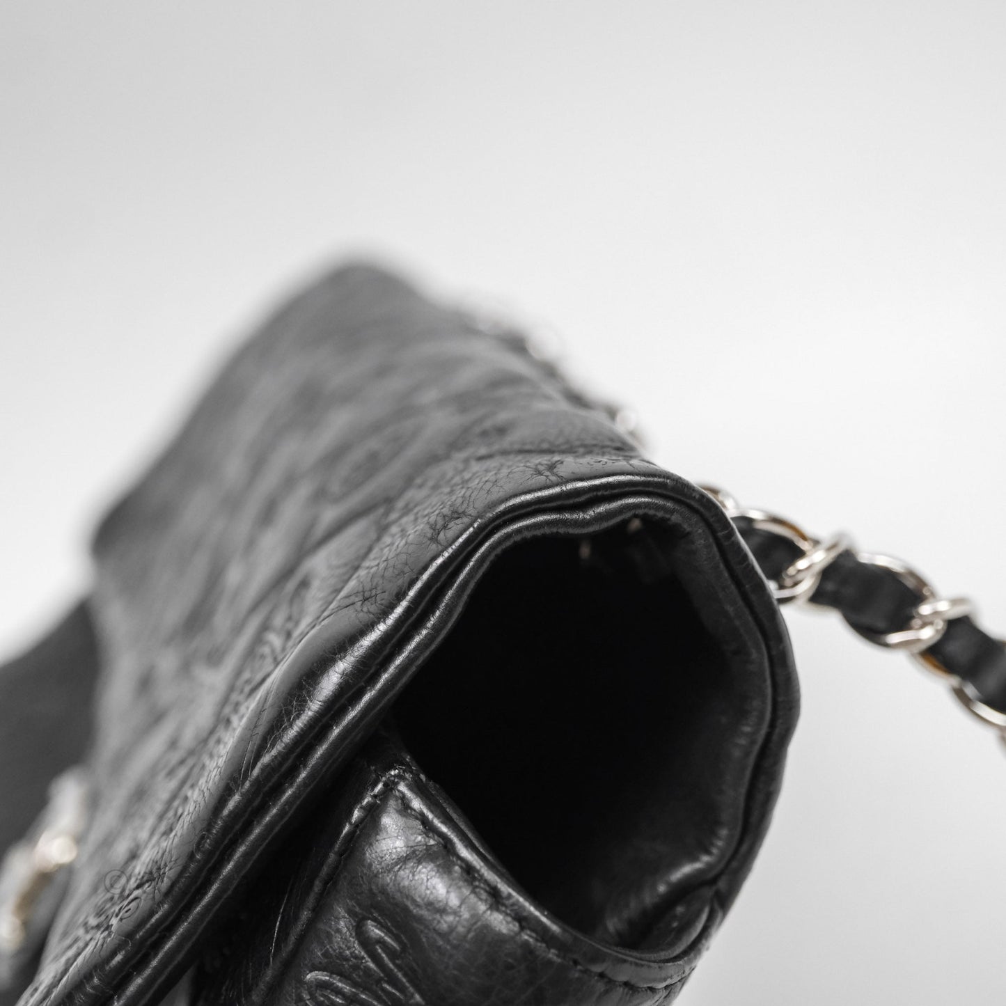 Chanel Small Embroidered Flap Bag Black Silver Hardware
