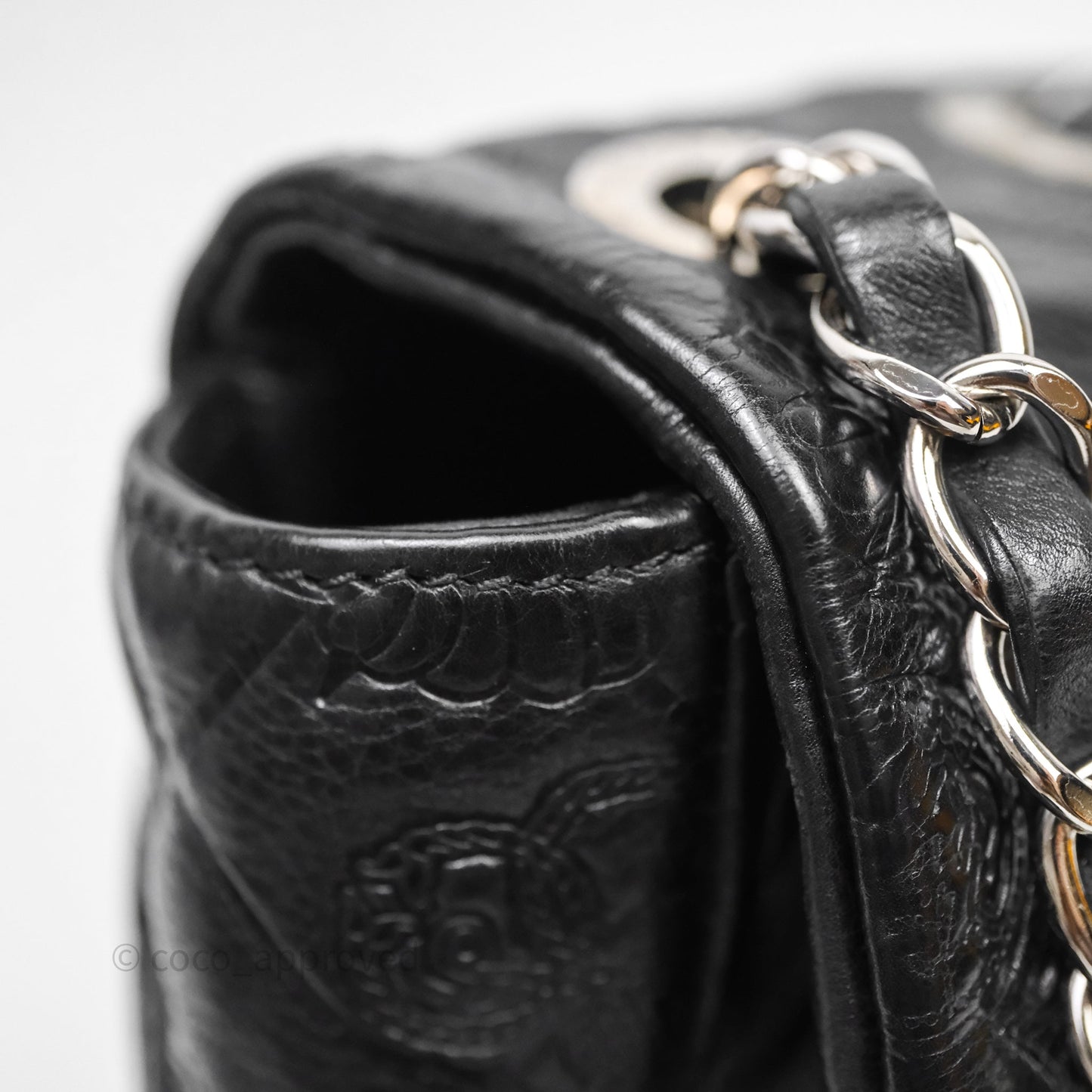 Chanel Small Embroidered Flap Bag Black Silver Hardware