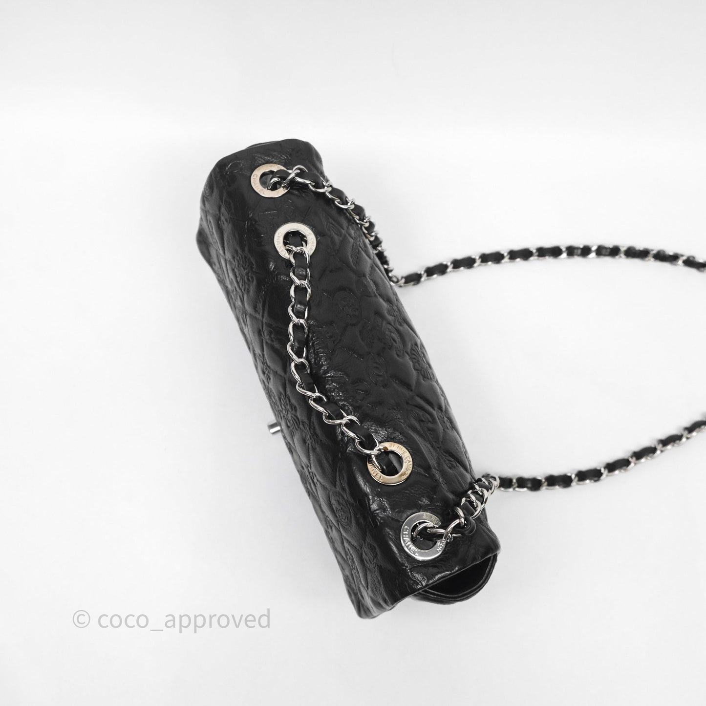 Chanel Small Embroidered Flap Bag Black Silver Hardware