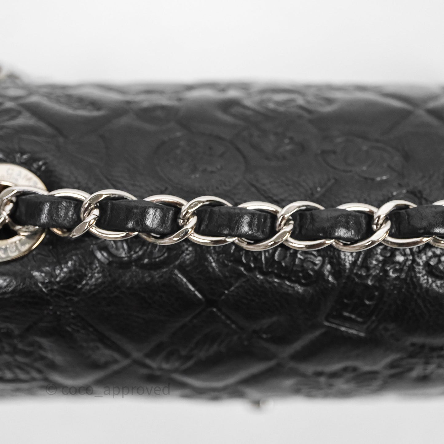 Chanel Small Embroidered Flap Bag Black Silver Hardware
