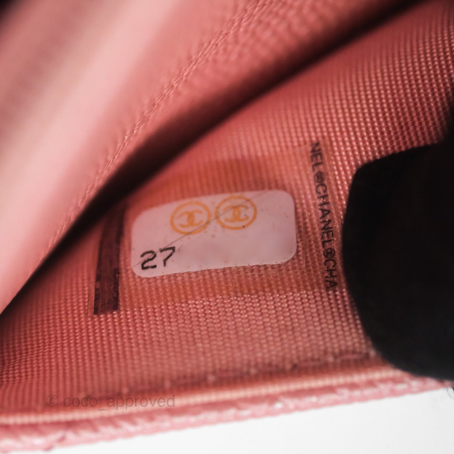 Chanel Classic Quilted Wallet on Chain WOC Iridescent Pink Caviar Gold Hardware