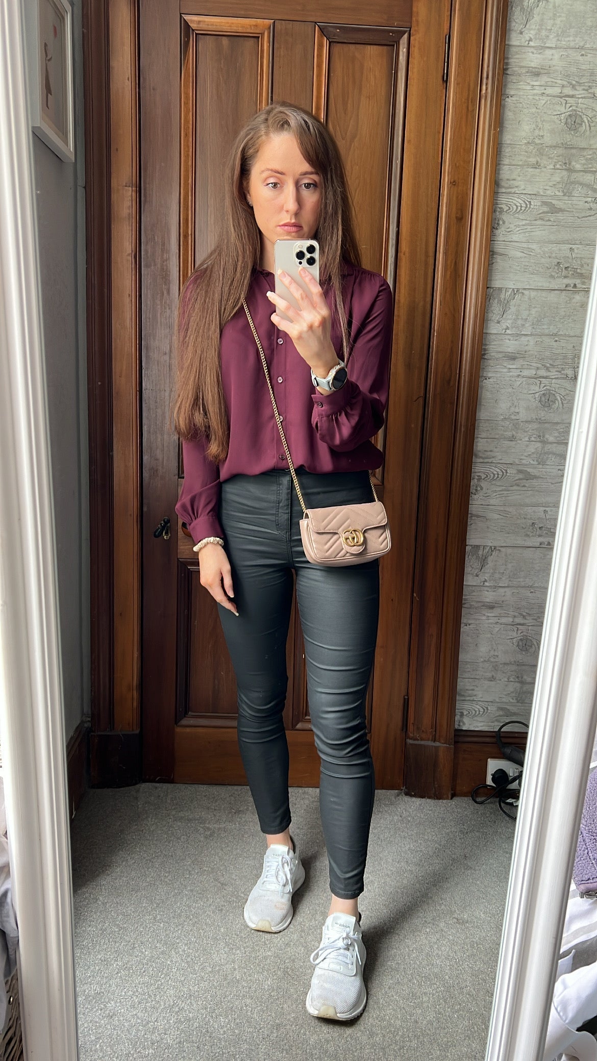 Luxury Gucci GG Dusty Pink Marmont Super Mini Shoulder Bag