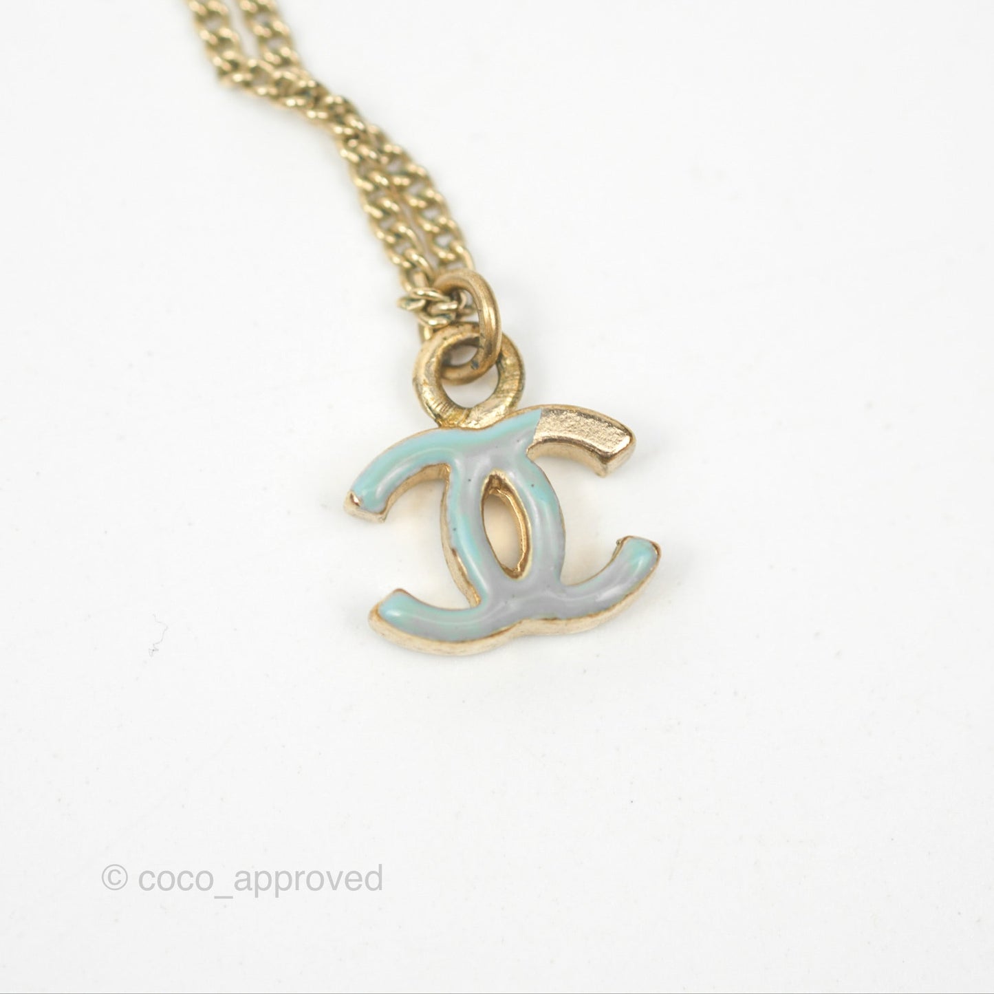 Chanel Turtle Ribbon CC Charms Necklace Gold Tone 06P