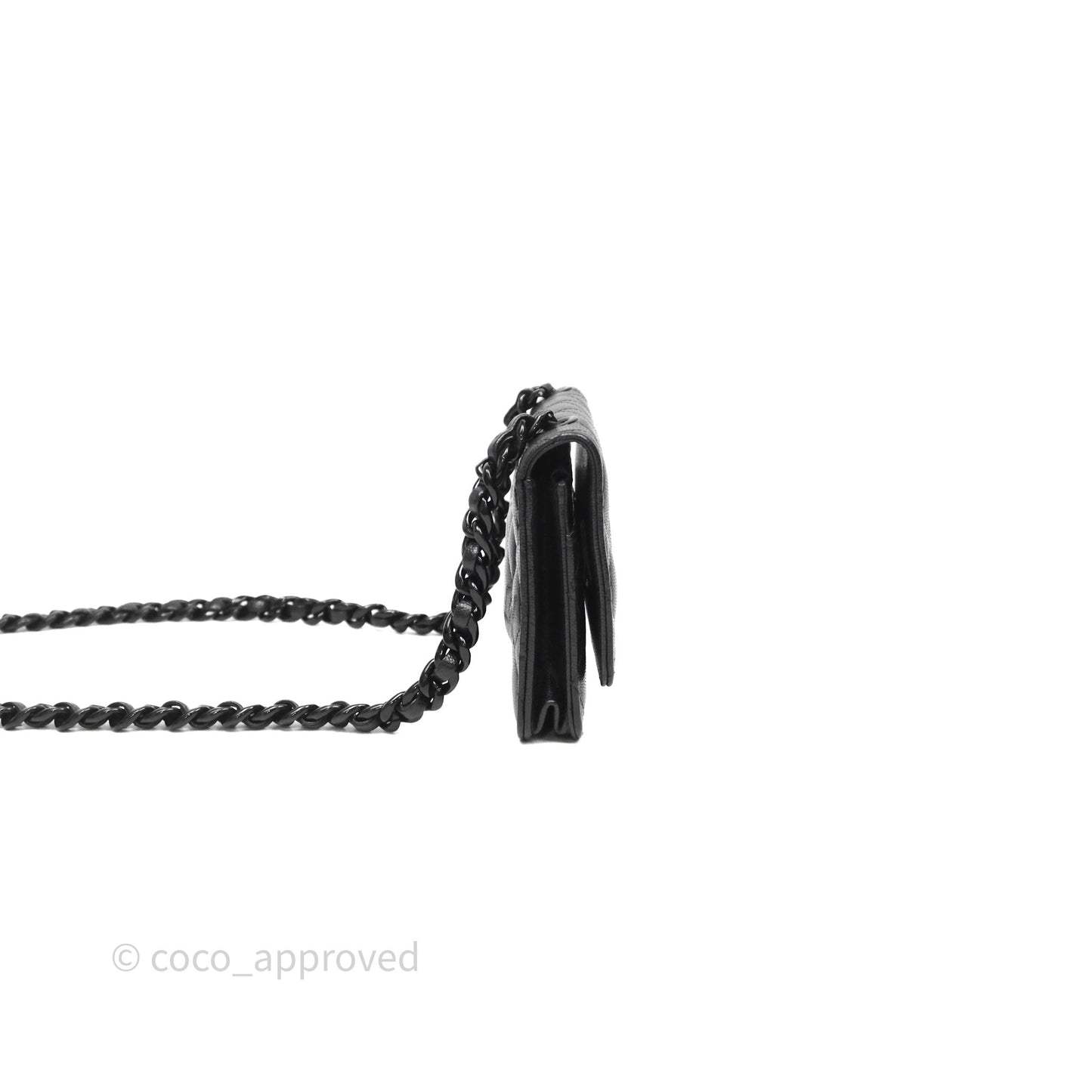 Chanel Quilted So Black Wallet on Chain WOC Caviar Incognito Hardware