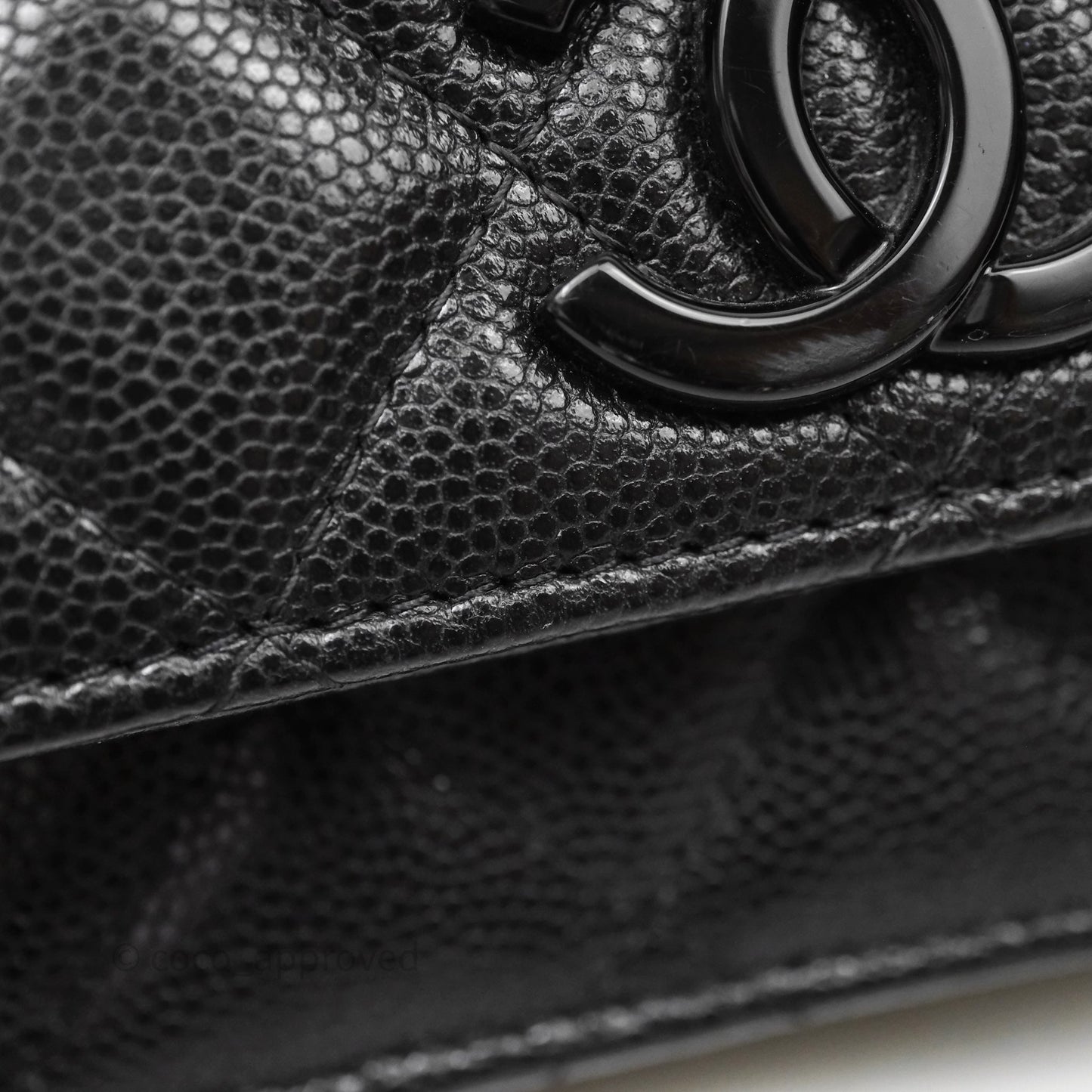 Chanel Quilted So Black Wallet on Chain WOC Caviar Incognito Hardware