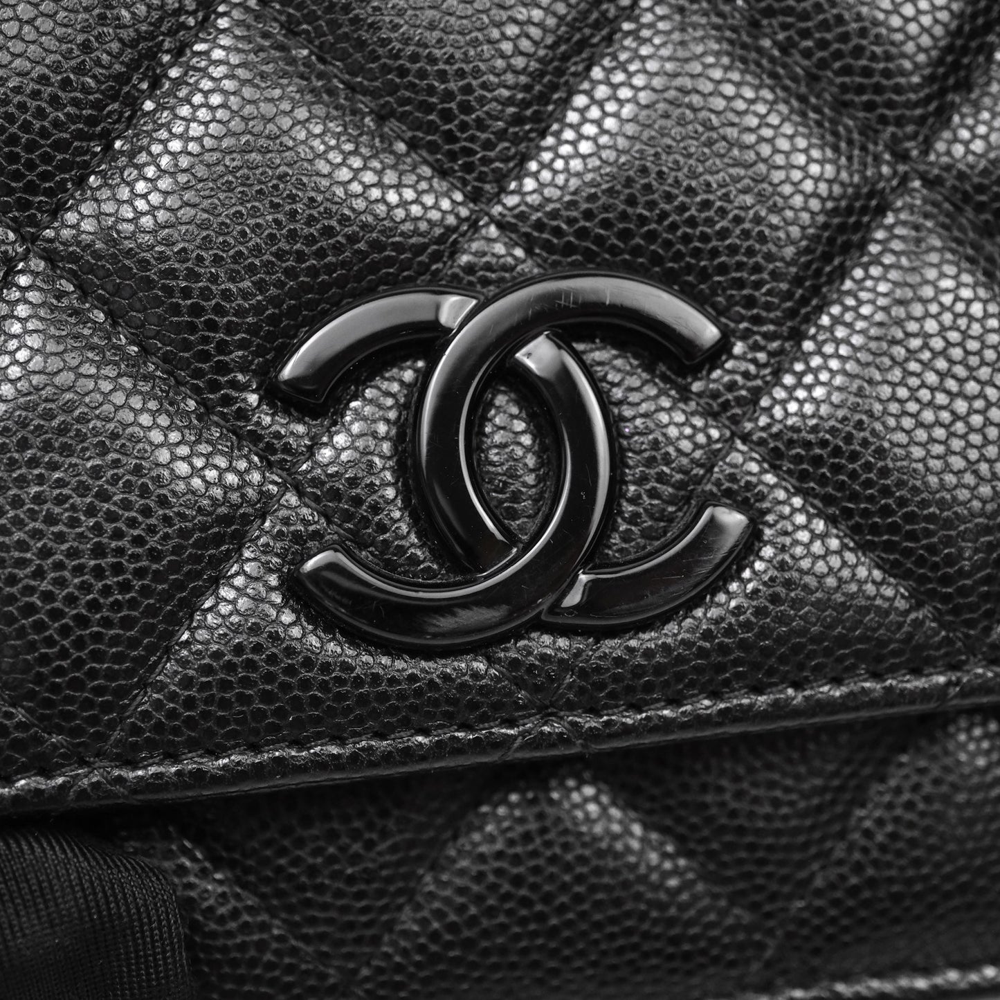 Chanel Quilted So Black Wallet on Chain WOC Caviar Incognito Hardware