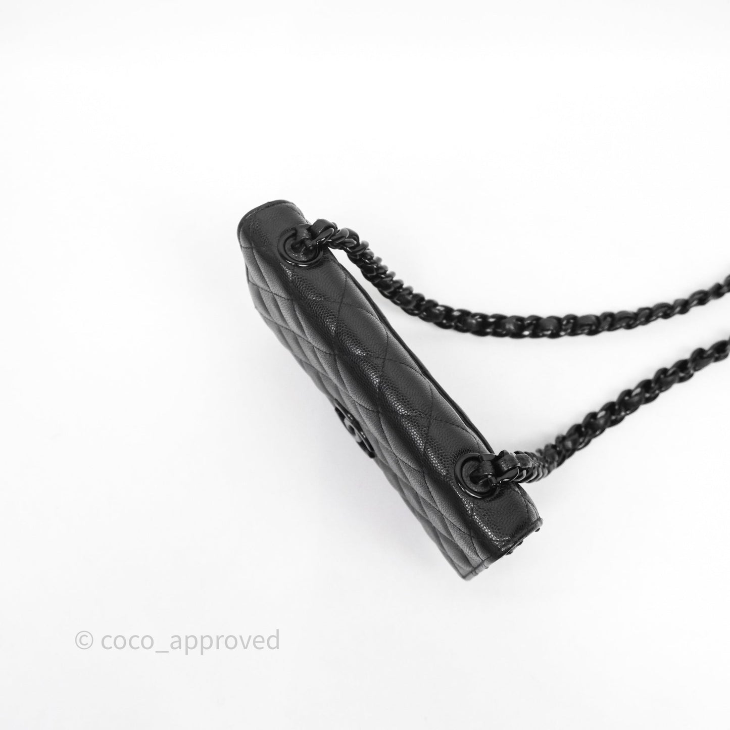 Chanel Quilted So Black Wallet on Chain WOC Caviar Incognito Hardware