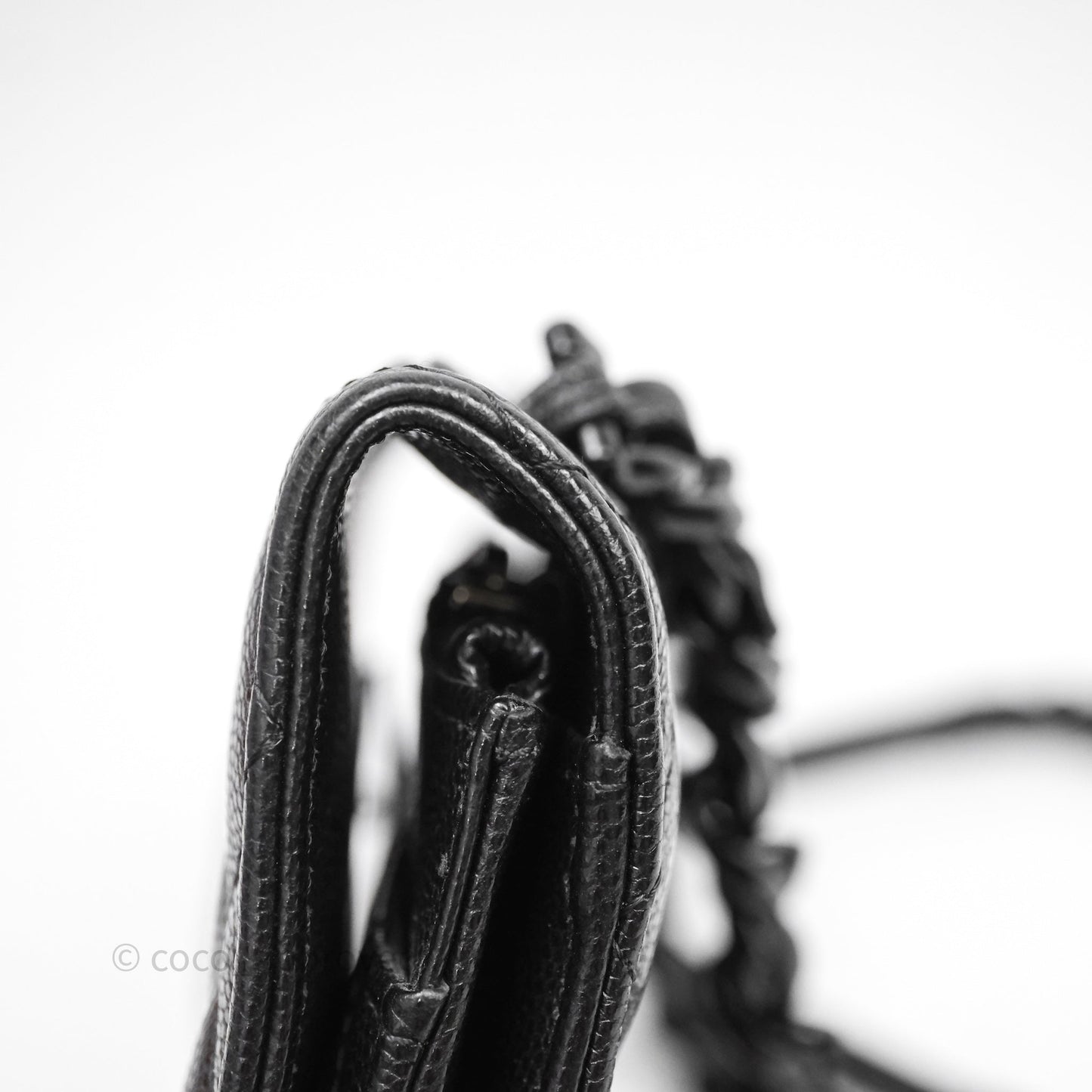 Chanel Quilted So Black Wallet on Chain WOC Caviar Incognito Hardware