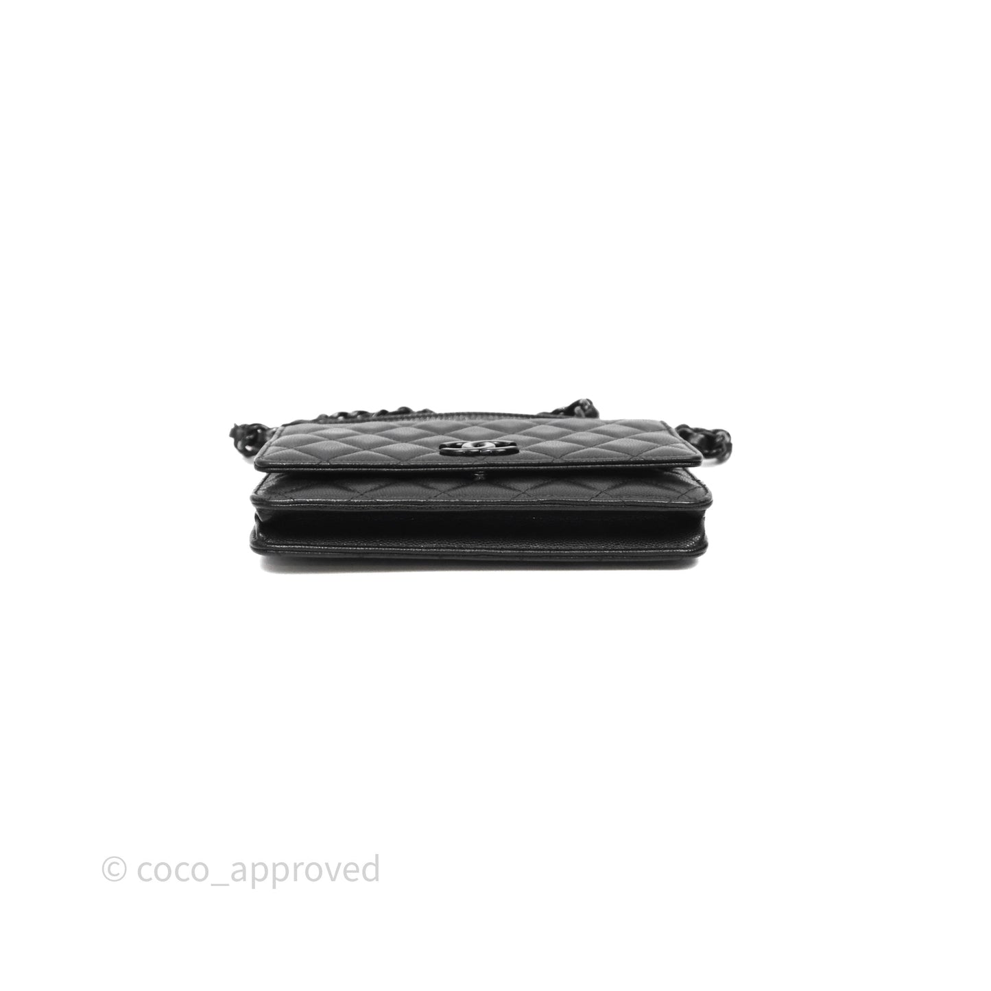 Chanel Quilted So Black Wallet on Chain WOC Caviar Incognito Hardware