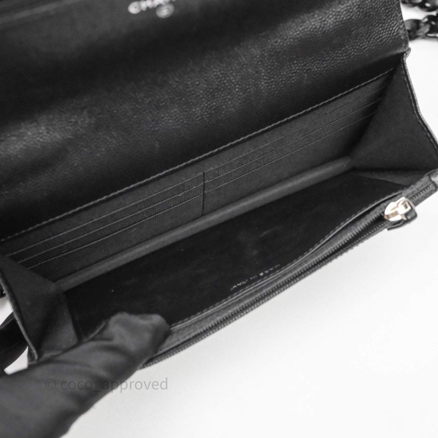 Chanel Quilted So Black Wallet on Chain WOC Caviar Incognito Hardware