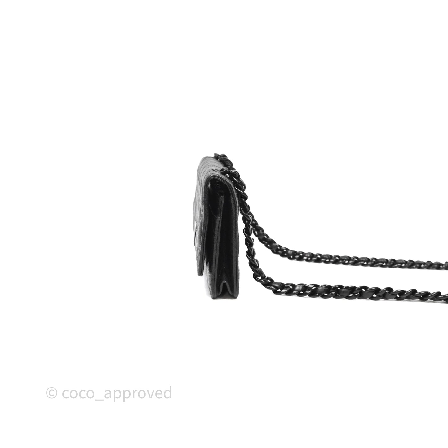 Chanel Quilted So Black Wallet on Chain WOC Caviar Incognito Hardware