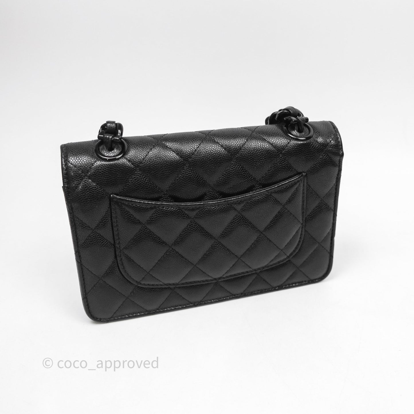 Chanel Quilted So Black Wallet on Chain WOC Caviar Incognito Hardware