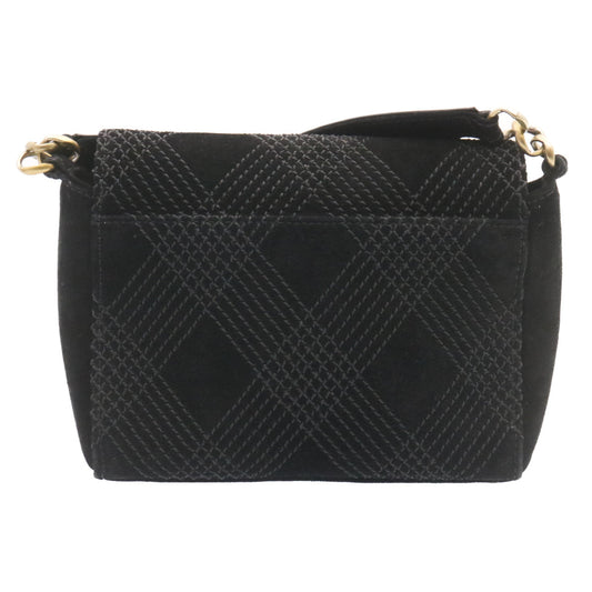 Luxury Chanel Turn Lock Shoulder Bag Suede Black CC  18959
