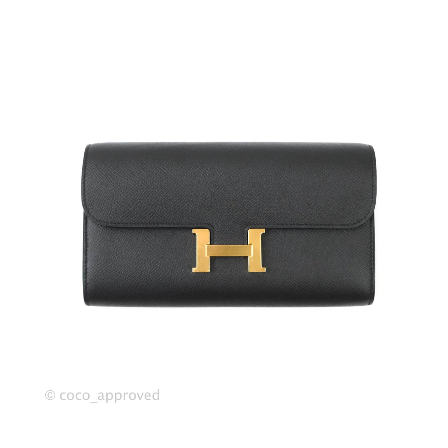 Hermès Constance Long To Go Wallet Black Epsom Gold Hardware