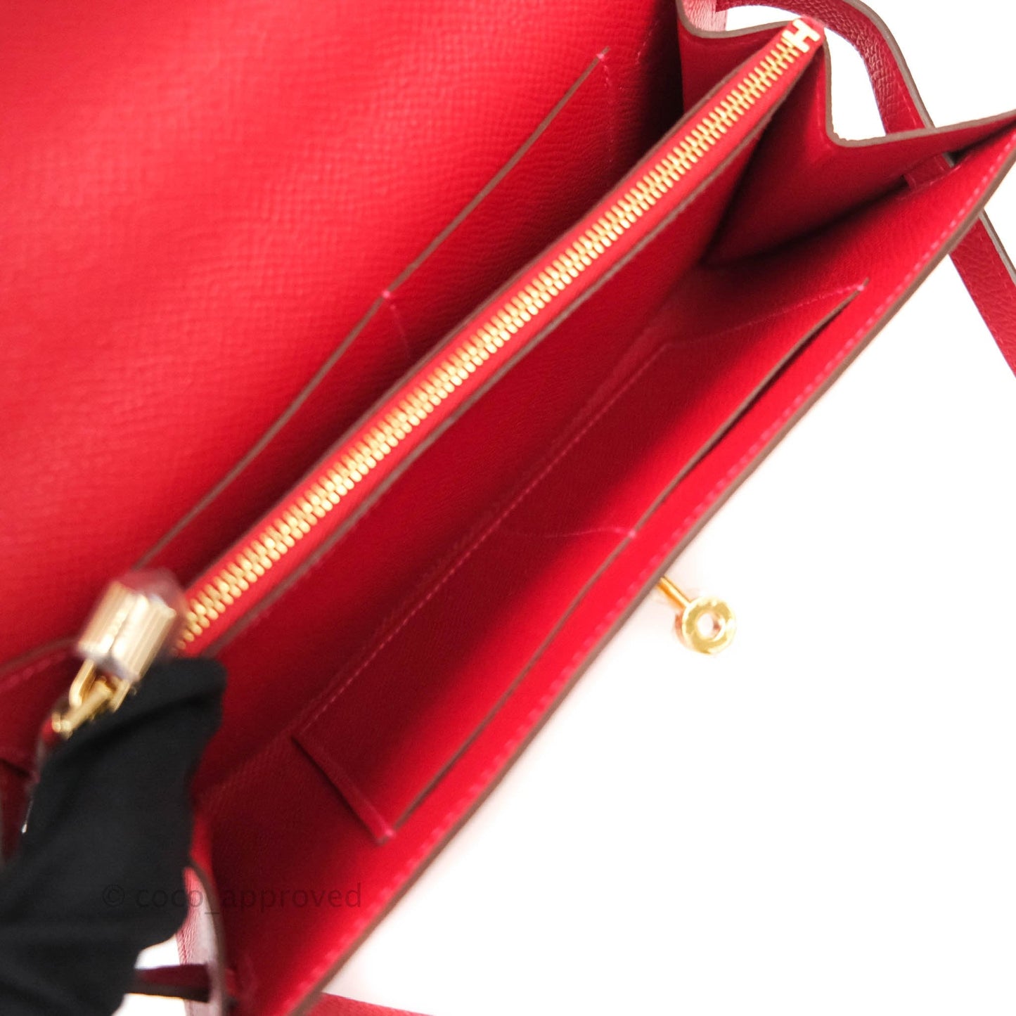 Hermès Epsom Kelly To Go Wallet Red Gold Palladium Hardware