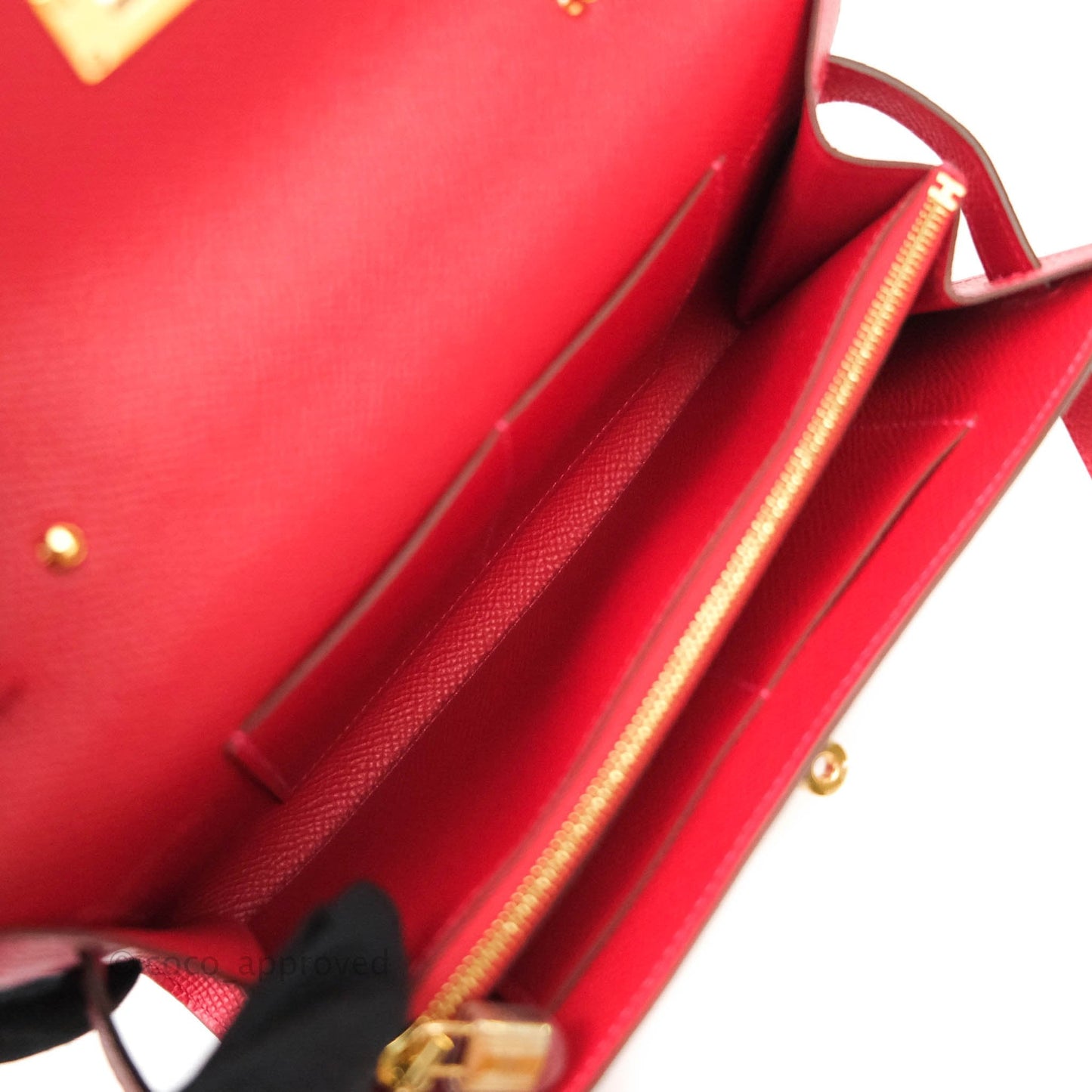 Hermès Epsom Kelly To Go Wallet Red Gold Palladium Hardware