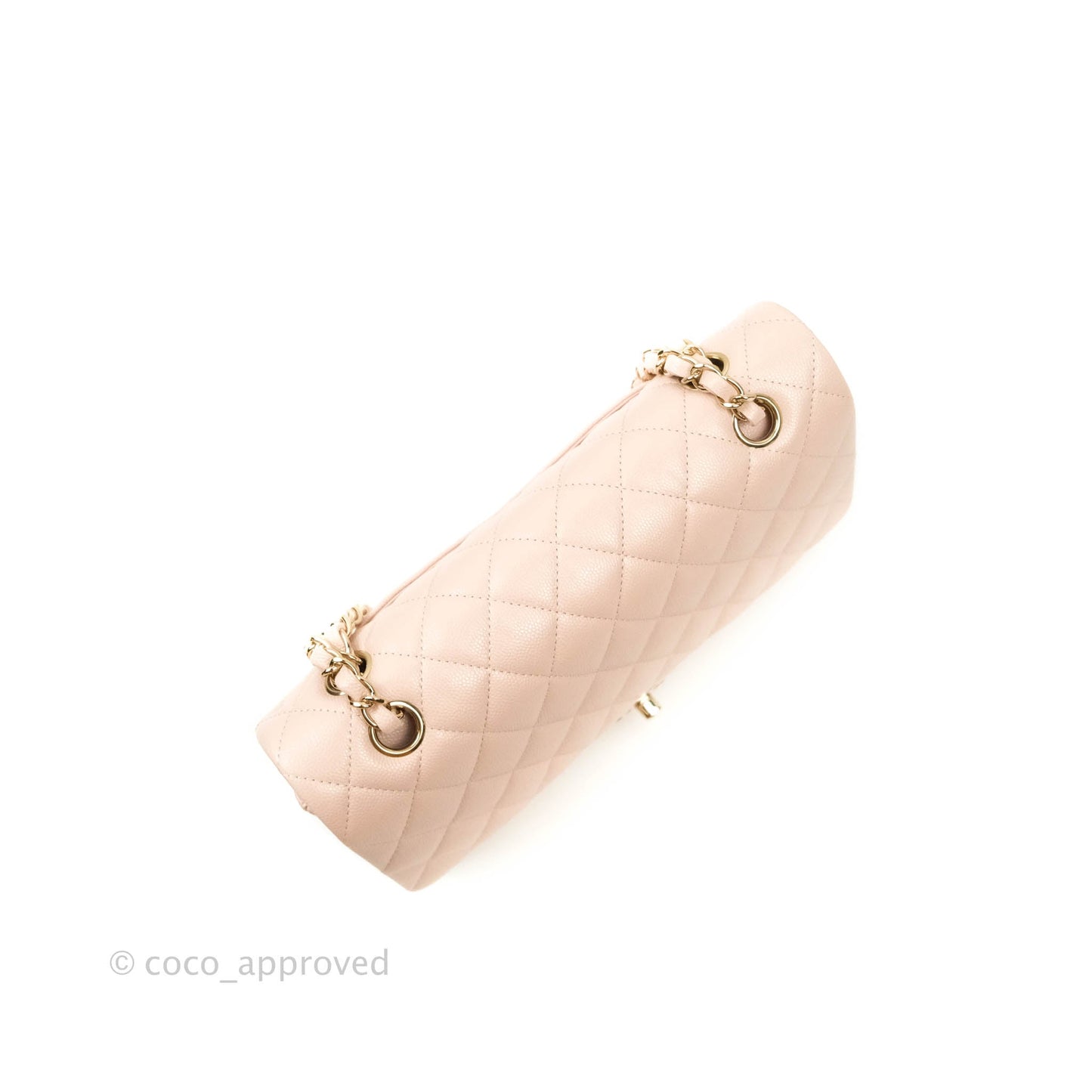 Chanel M/L Medium Double Flap Bag Rose Claire Caviar Gold Hardware 21C