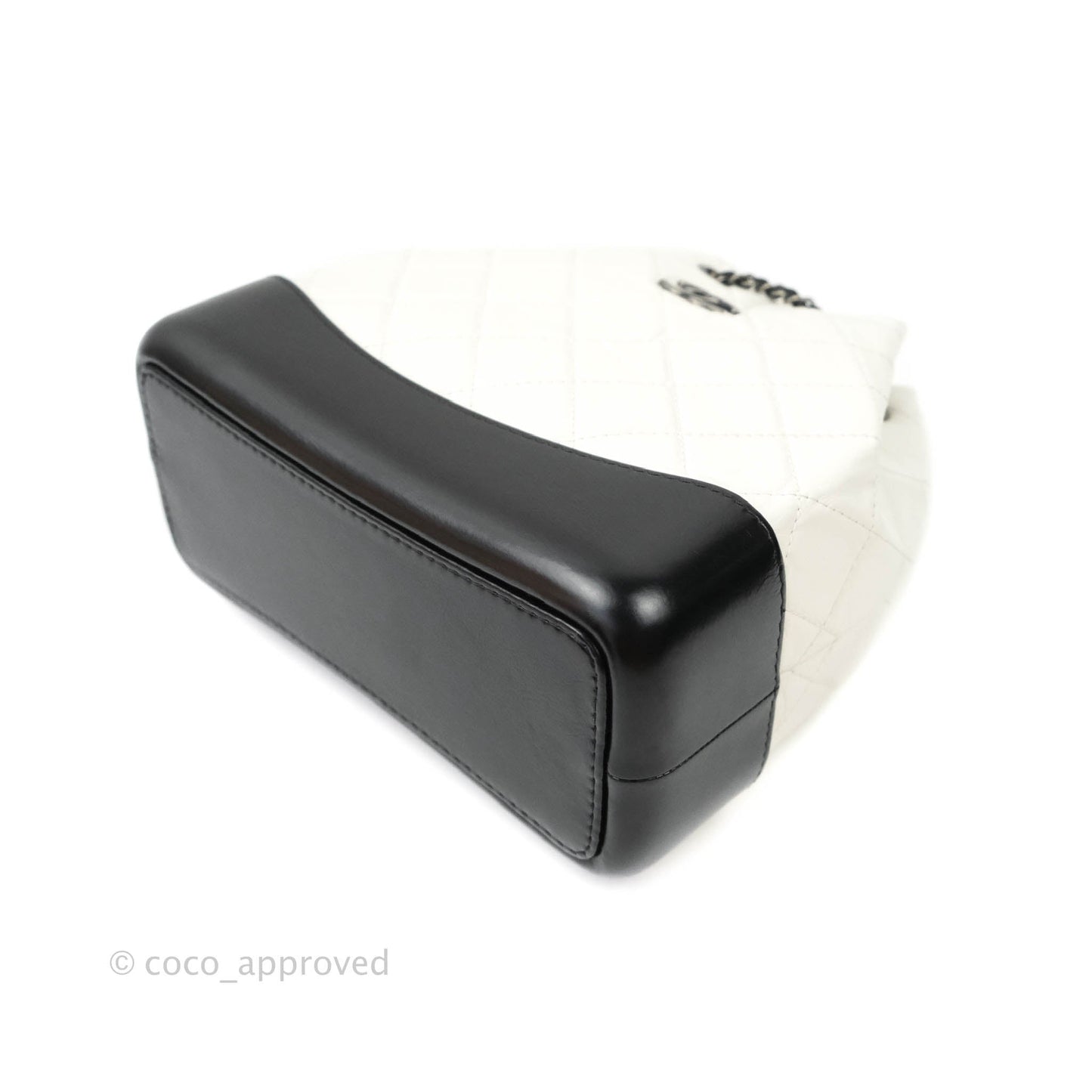 Chanel Small Gabrielle Backpack White Black Aged Calfskin