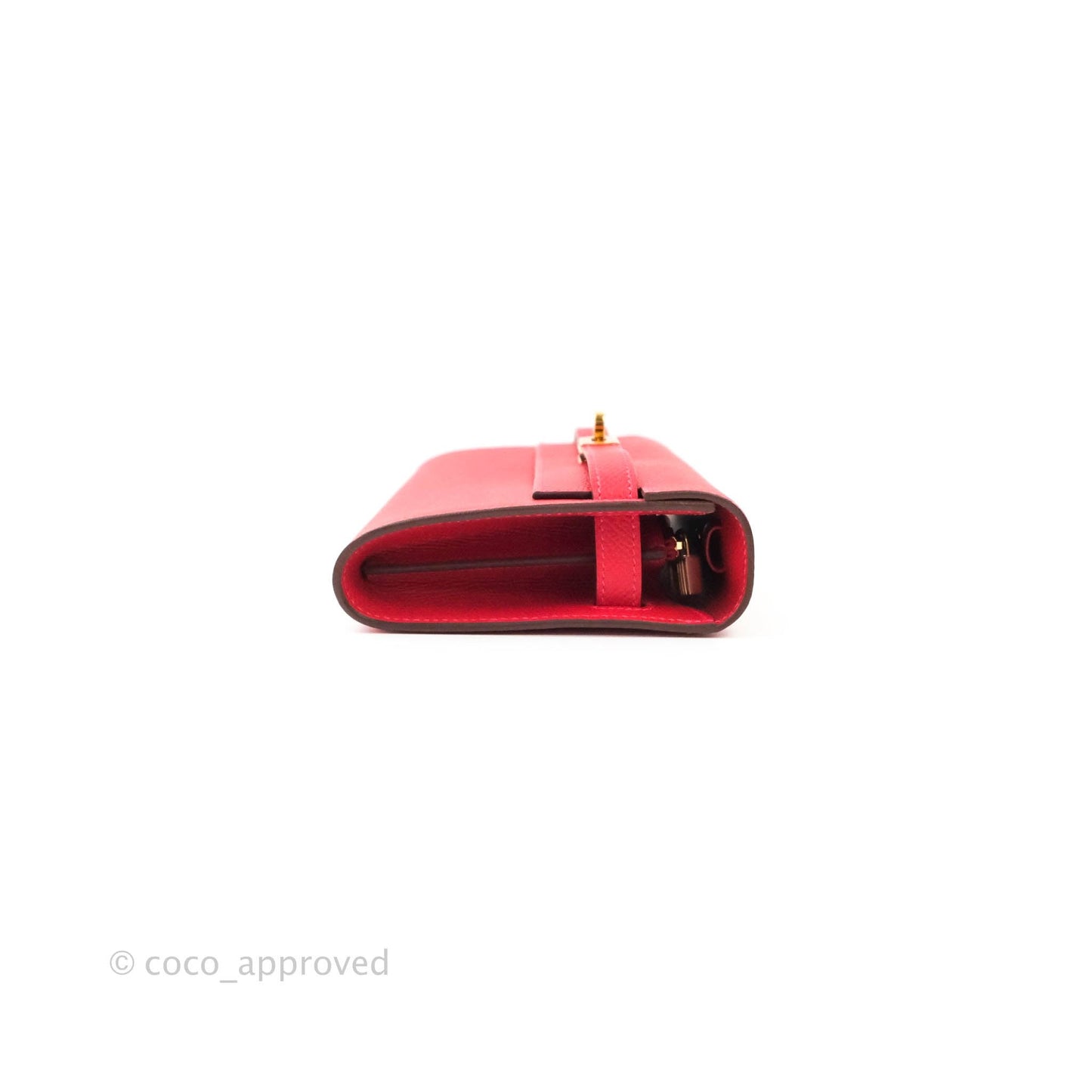 Hermès Epsom Kelly To Go Wallet Red Gold Palladium Hardware