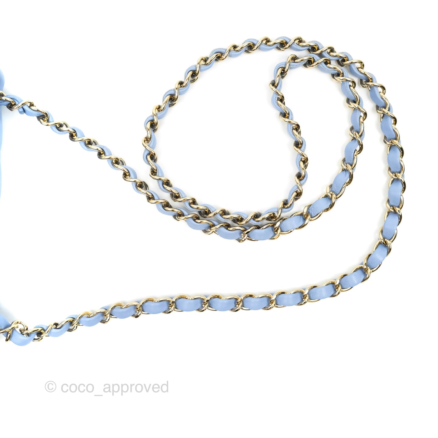 Chanel Mini Square Quilted Sky Blue Lambskin Gold Hardware 21C