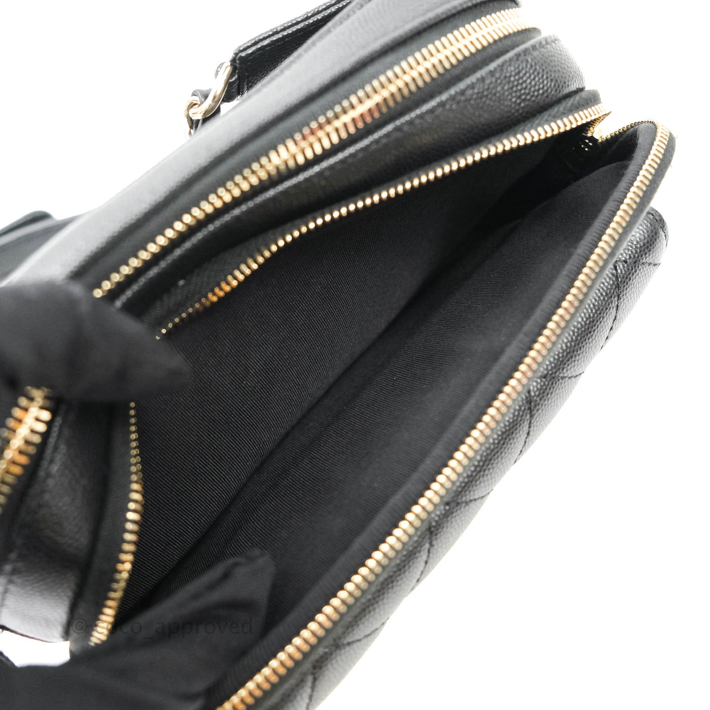 Chanel Quilted Caviar Waist Bag Black Gold Hardware