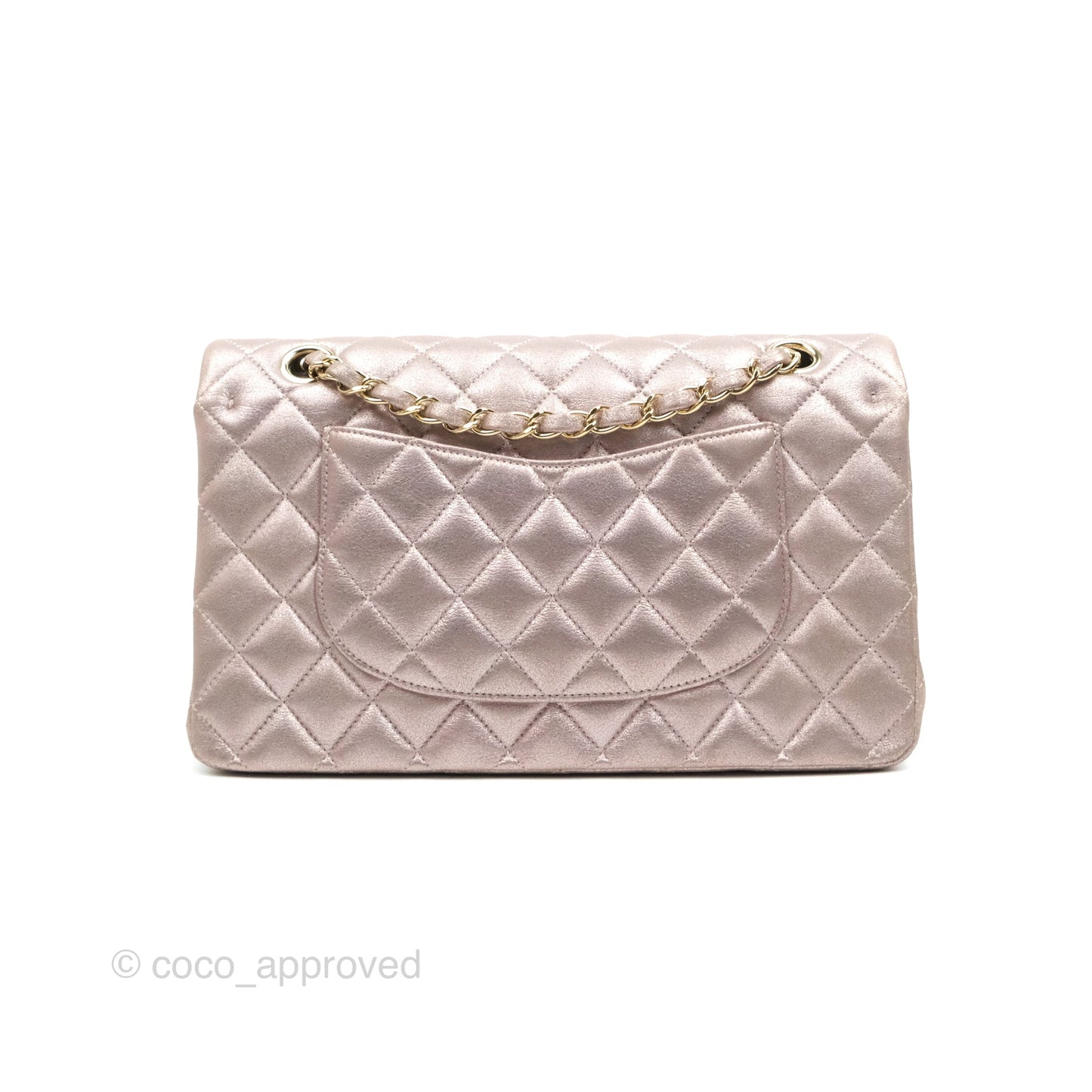 Chanel Classic M/L Medium Double Flap Rose Gold Pink Lambskin Gold Hardware