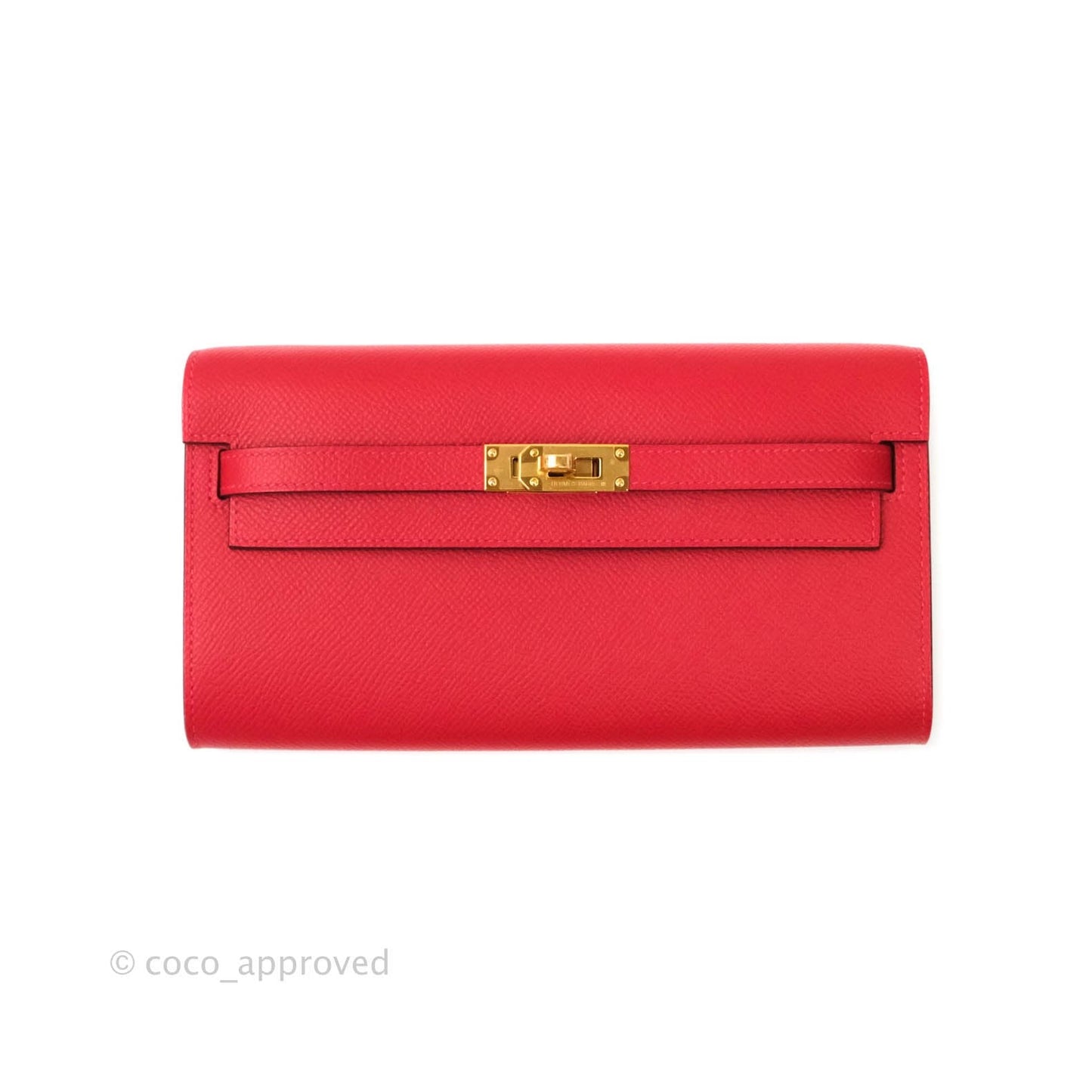 Hermès Epsom Kelly To Go Wallet Red Gold Palladium Hardware