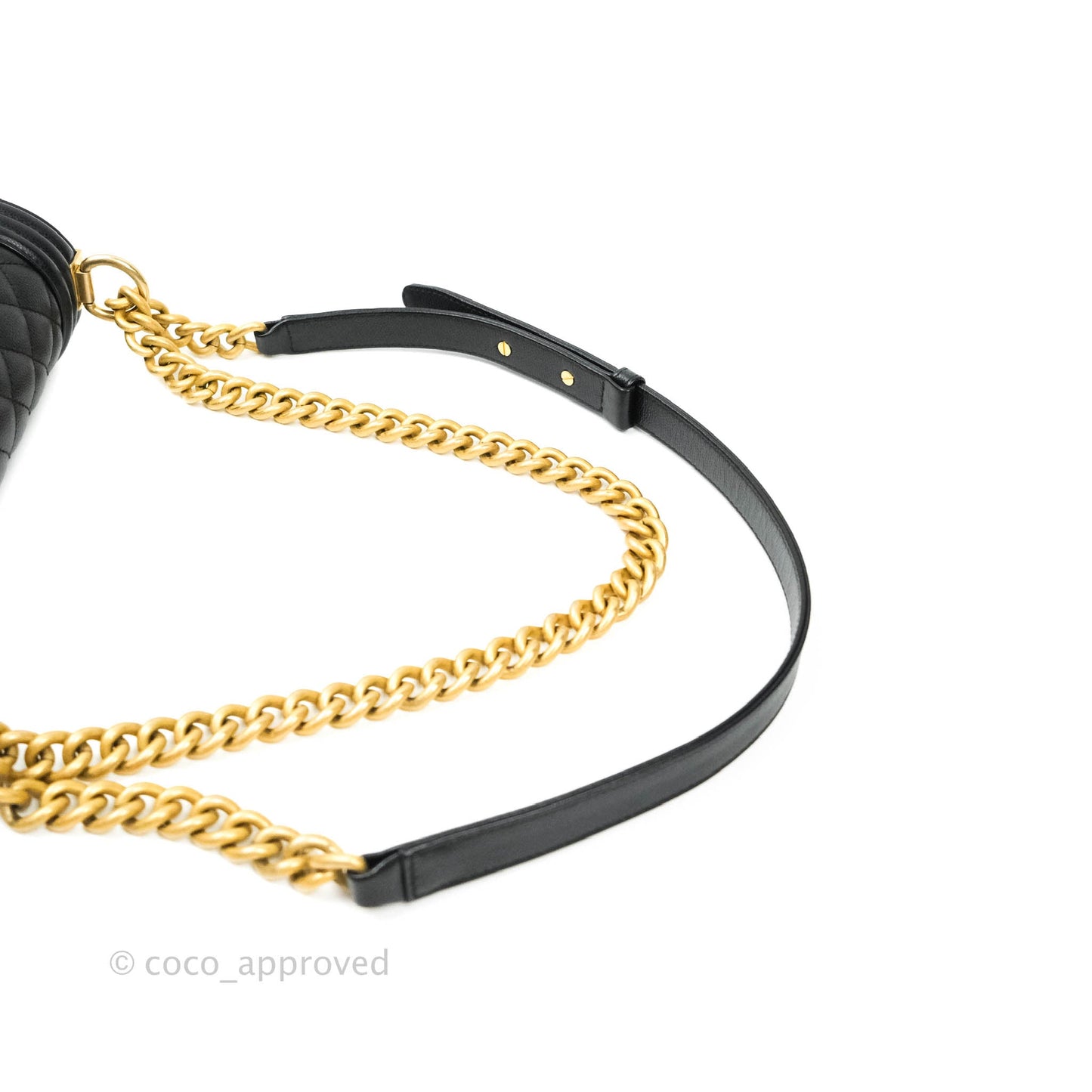 Chanel Boy Quilted Medium Black Caviar Aged Gold Hardware