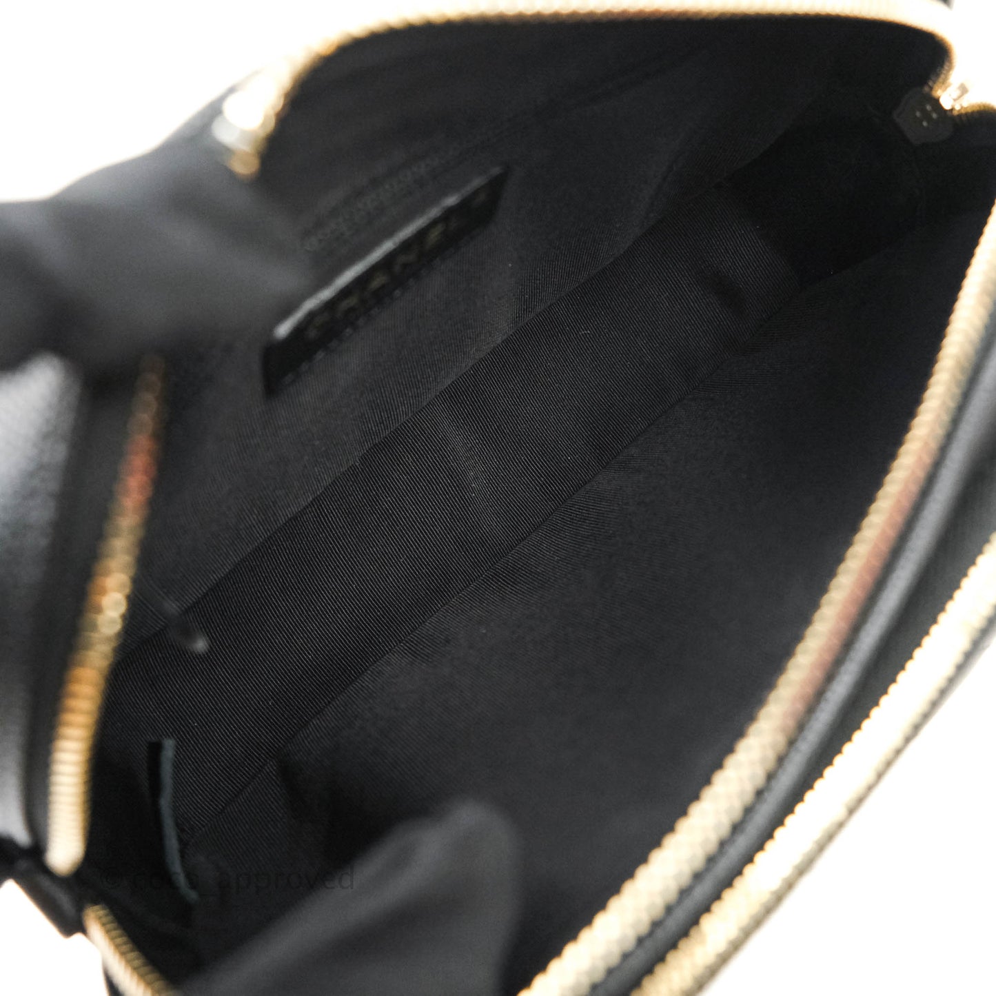 Chanel Quilted Caviar Waist Bag Black Gold Hardware