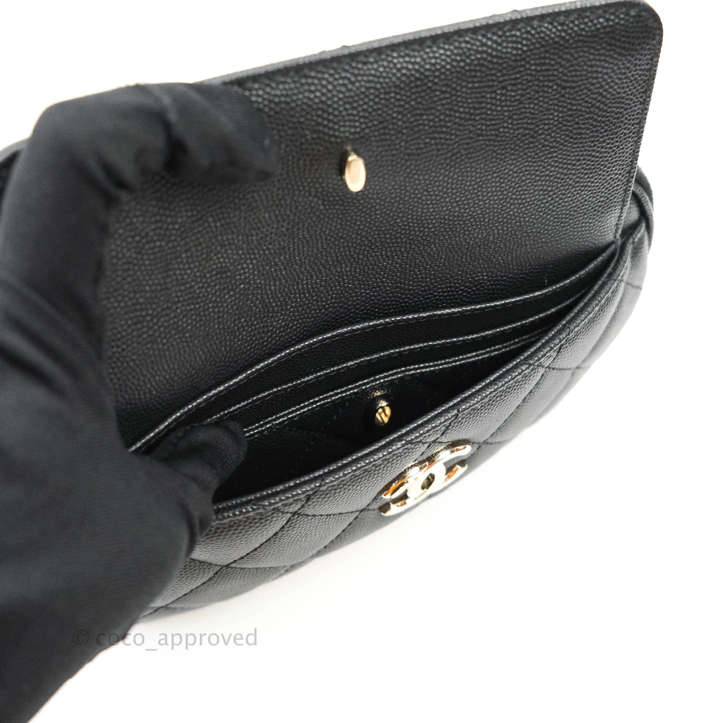 Chanel Quilted Caviar Waist Bag Black Gold Hardware