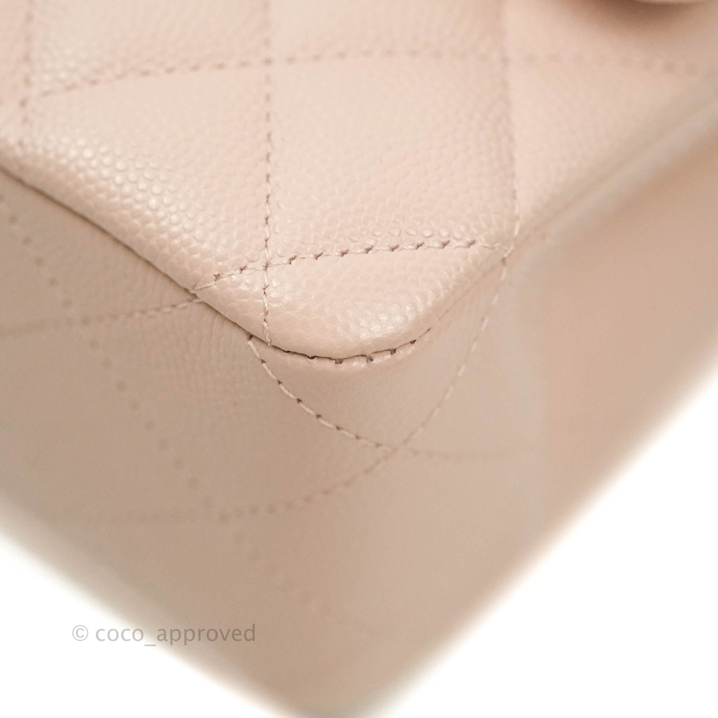 Chanel M/L Medium Double Flap Bag Rose Claire Caviar Gold Hardware 21C
