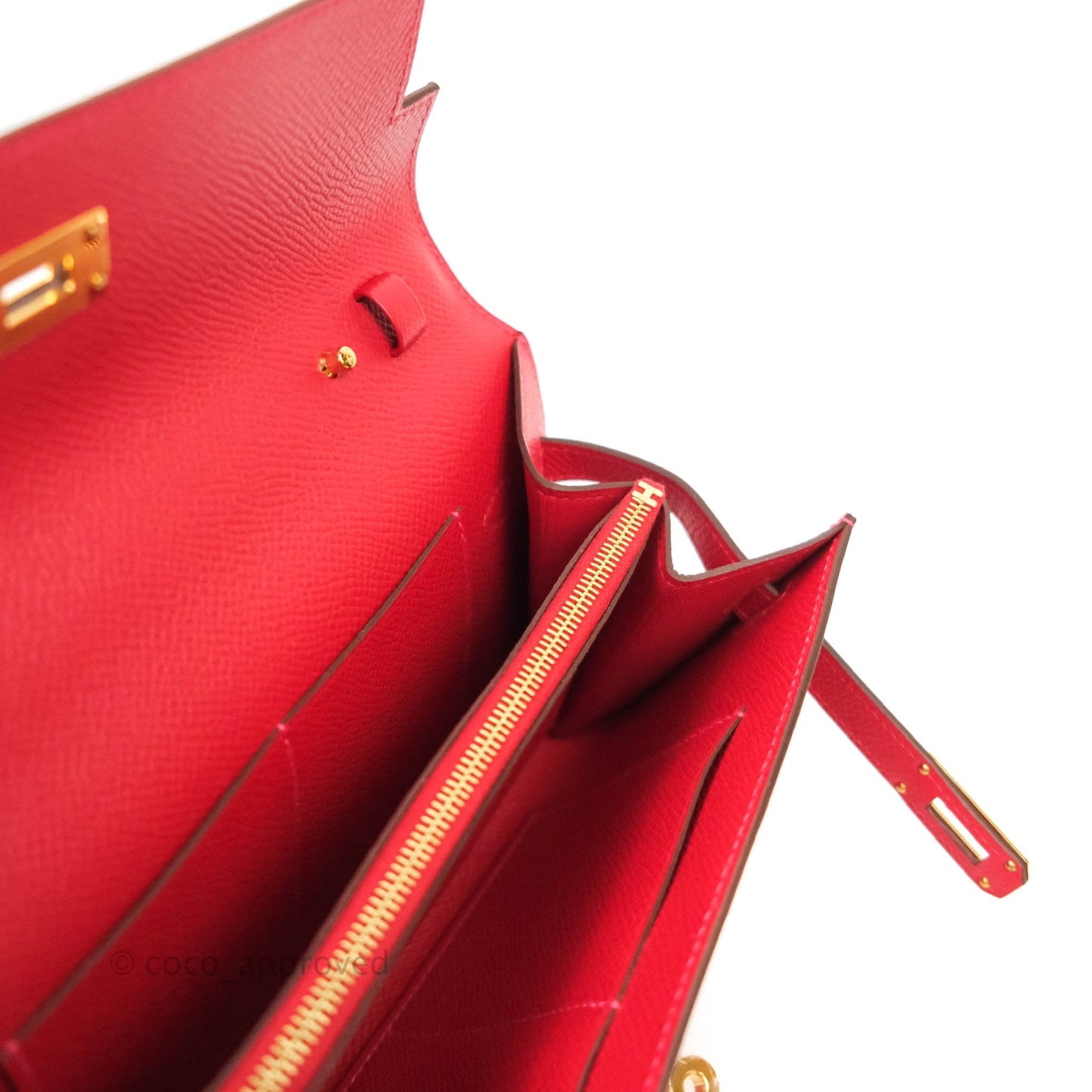 Hermès Epsom Kelly To Go Wallet Red Gold Palladium Hardware