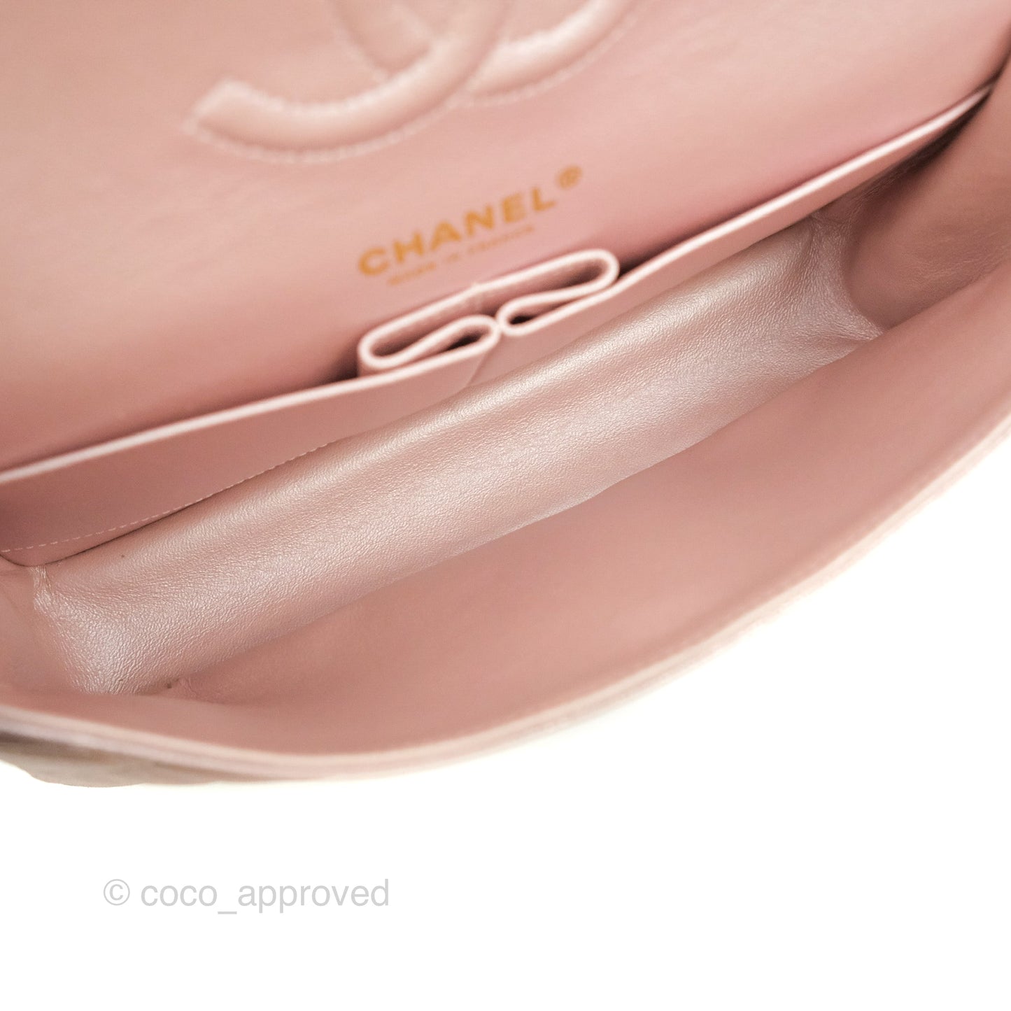 Chanel Classic M/L Medium Double Flap Rose Gold Pink Lambskin Gold Hardware
