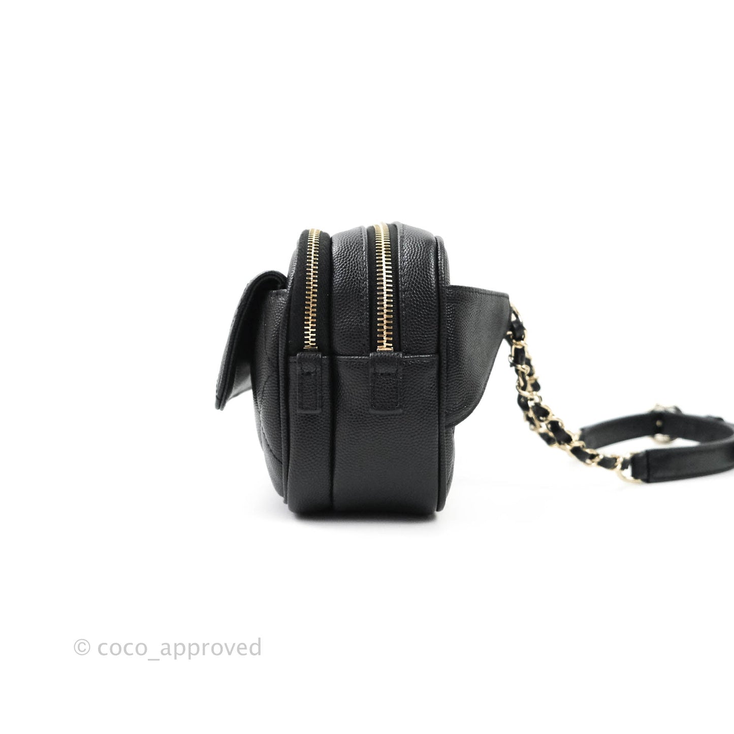 Chanel Quilted Caviar Waist Bag Black Gold Hardware