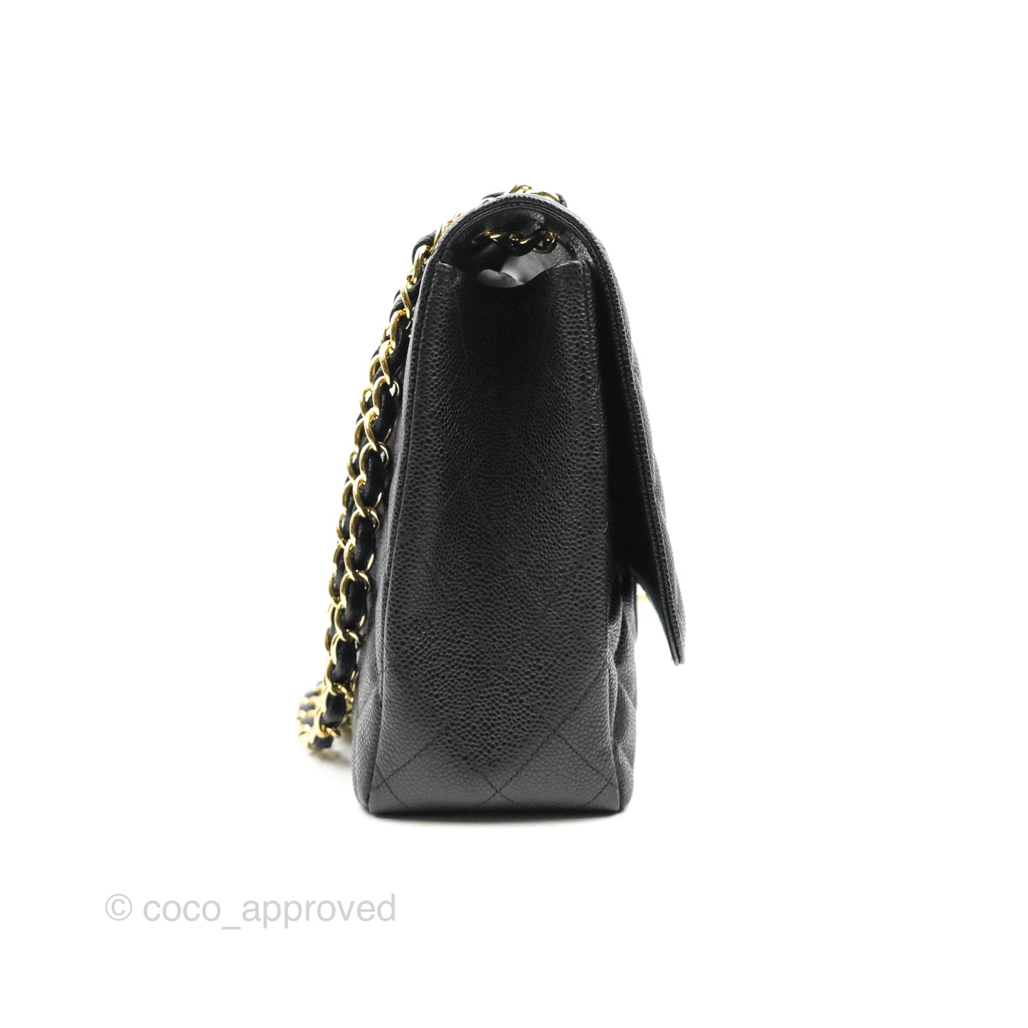 Chanel Quilted Single Flap Maxi Black Caviar Gold Hardware