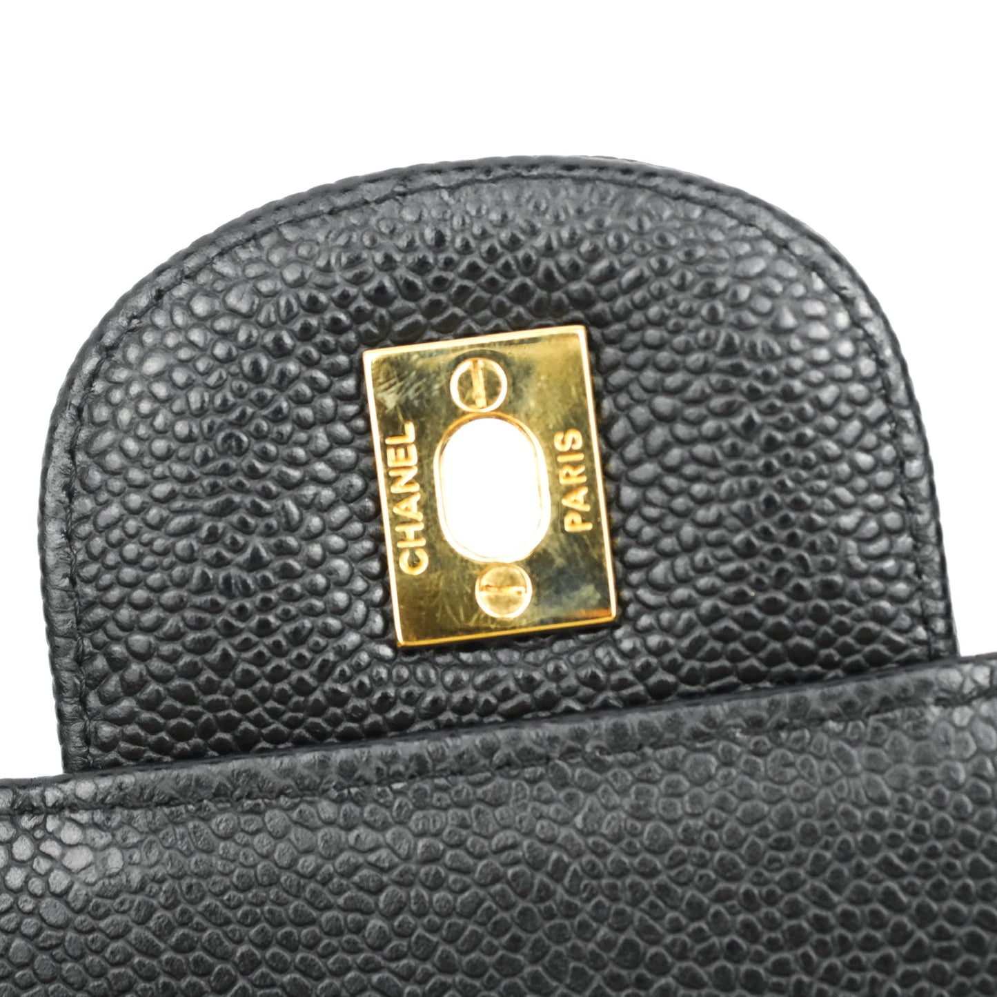 Chanel Quilted Single Flap Maxi Black Caviar Gold Hardware