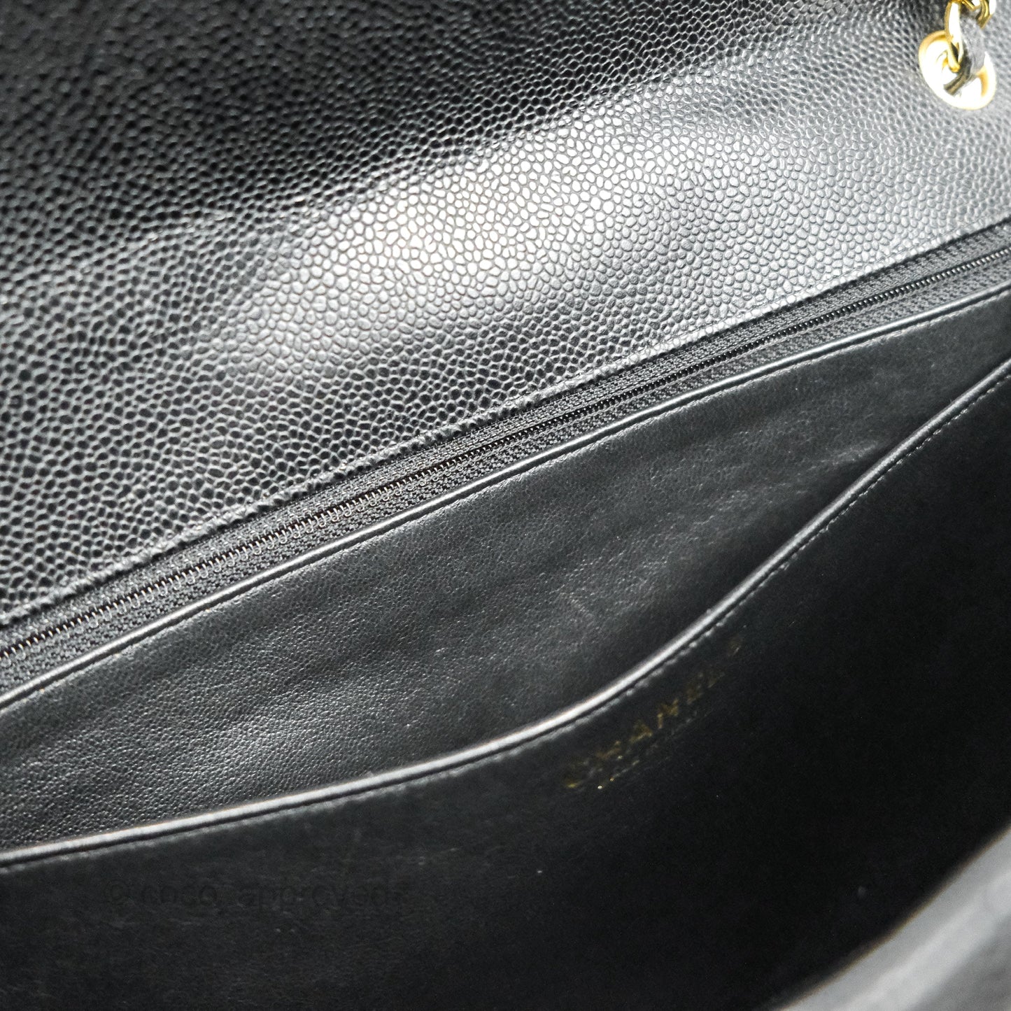 Chanel Quilted Single Flap Maxi Black Caviar Gold Hardware