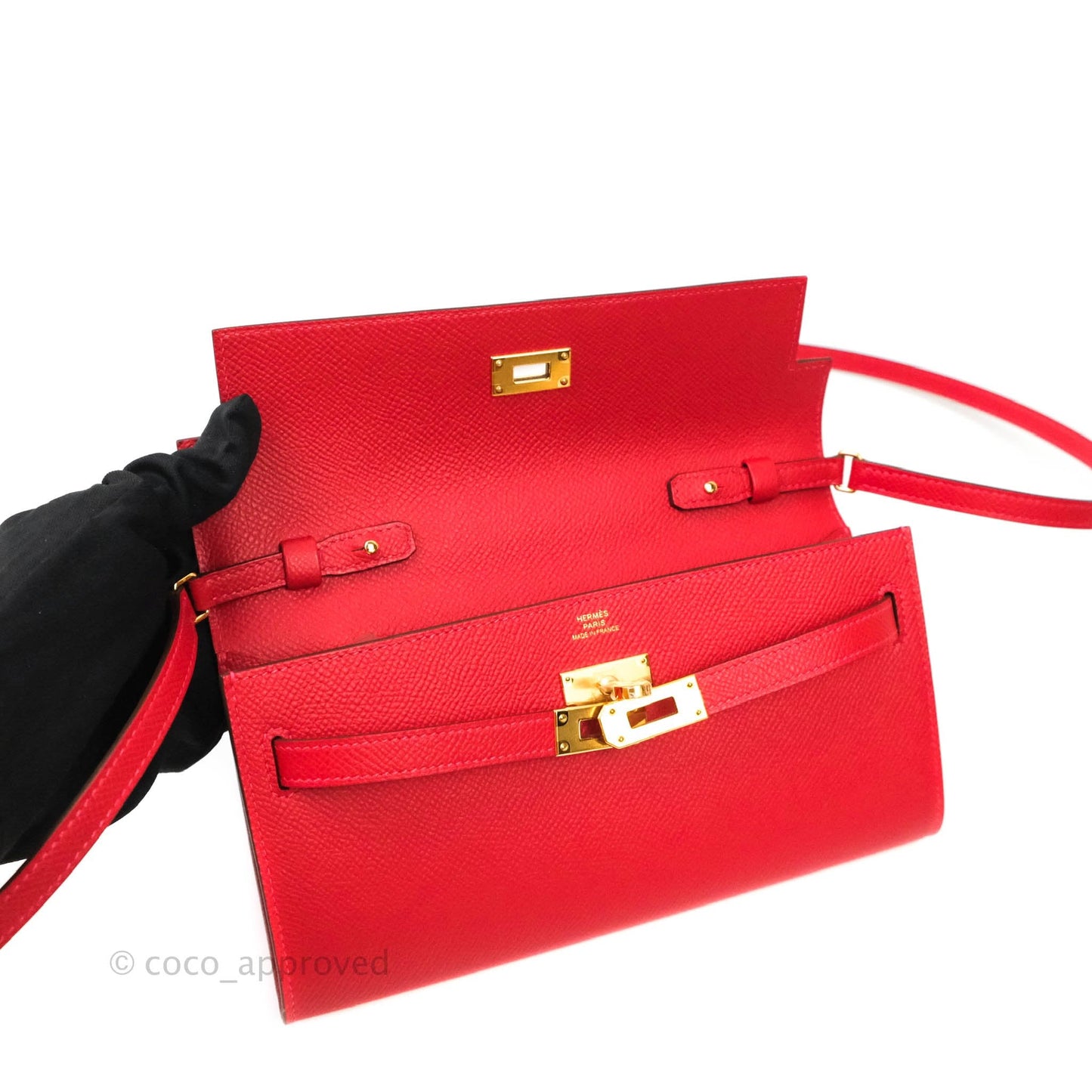 Hermès Epsom Kelly To Go Wallet Red Gold Palladium Hardware