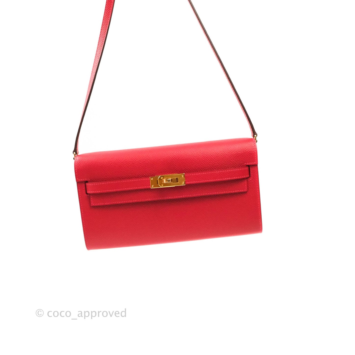 Hermès Epsom Kelly To Go Wallet Red Gold Palladium Hardware