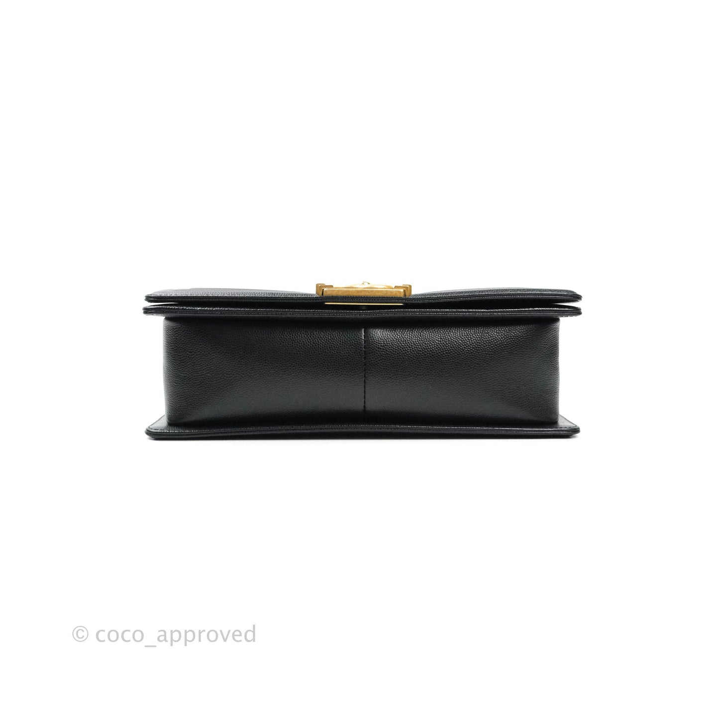 Chanel Boy Quilted Medium Black Caviar Aged Gold Hardware
